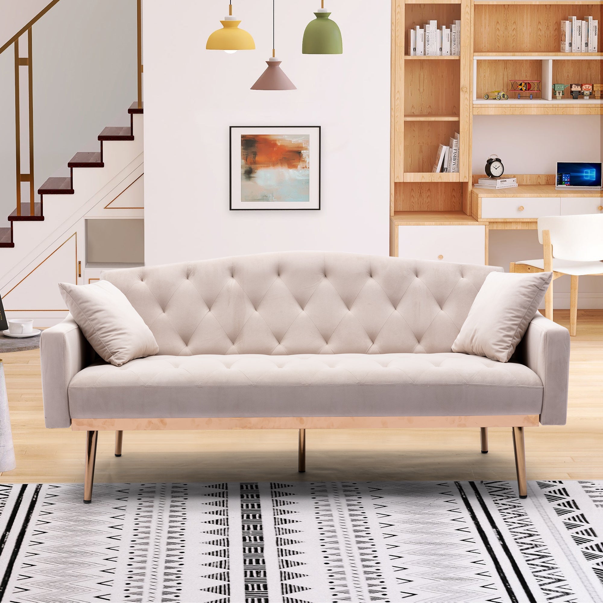 COOLMORE  Velvet  Sofa (Beige)