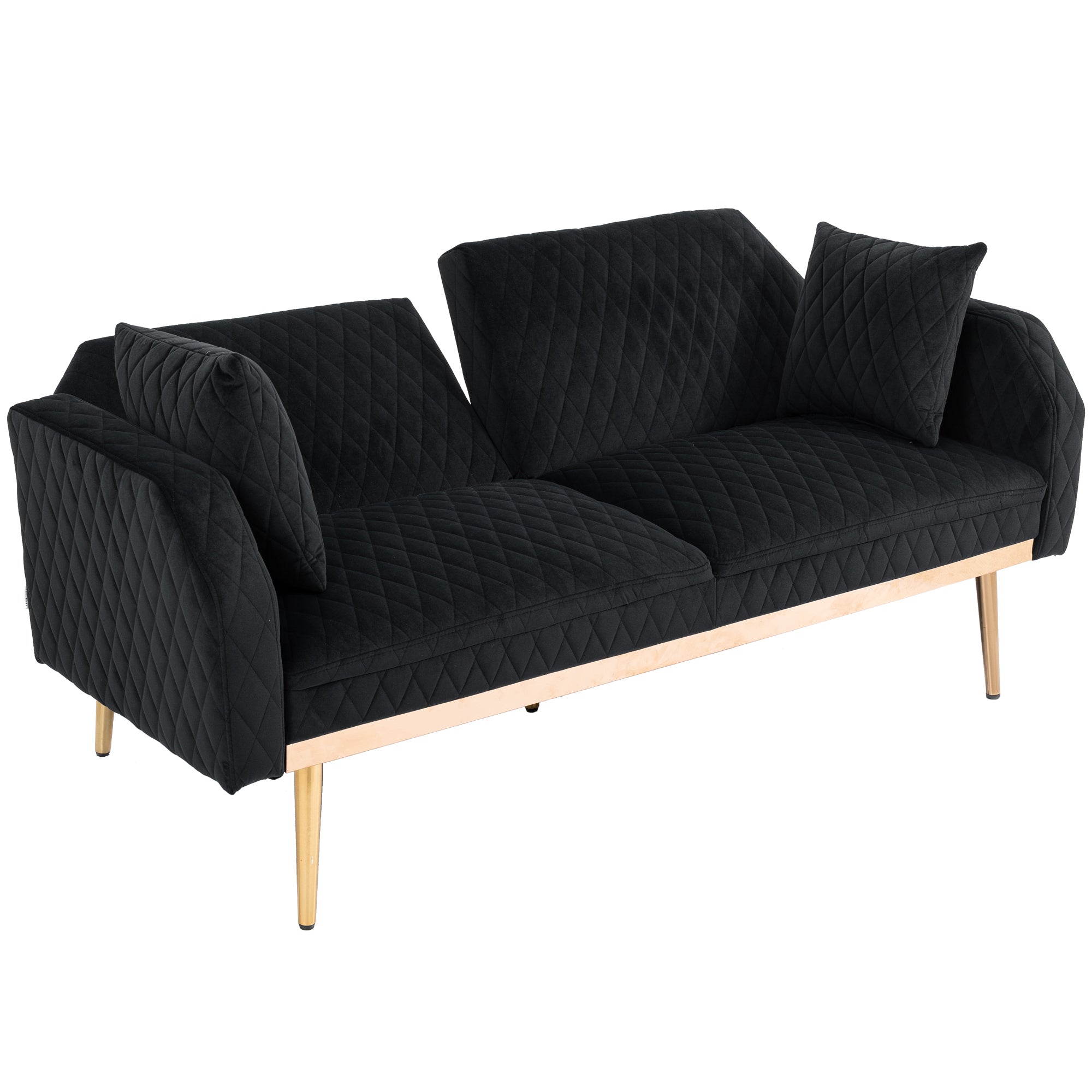 COOLMORE Velvet Sofa (Black)