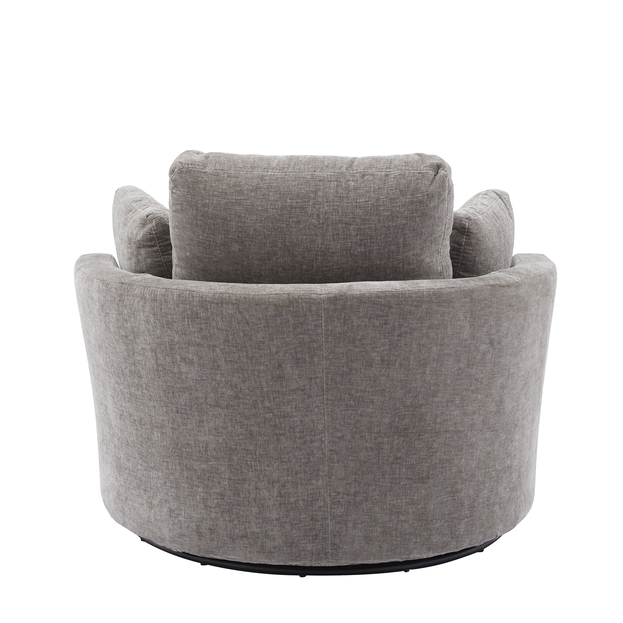42.2"W Swivel Accent Bucket Chair with 3 Pillows (Gray)