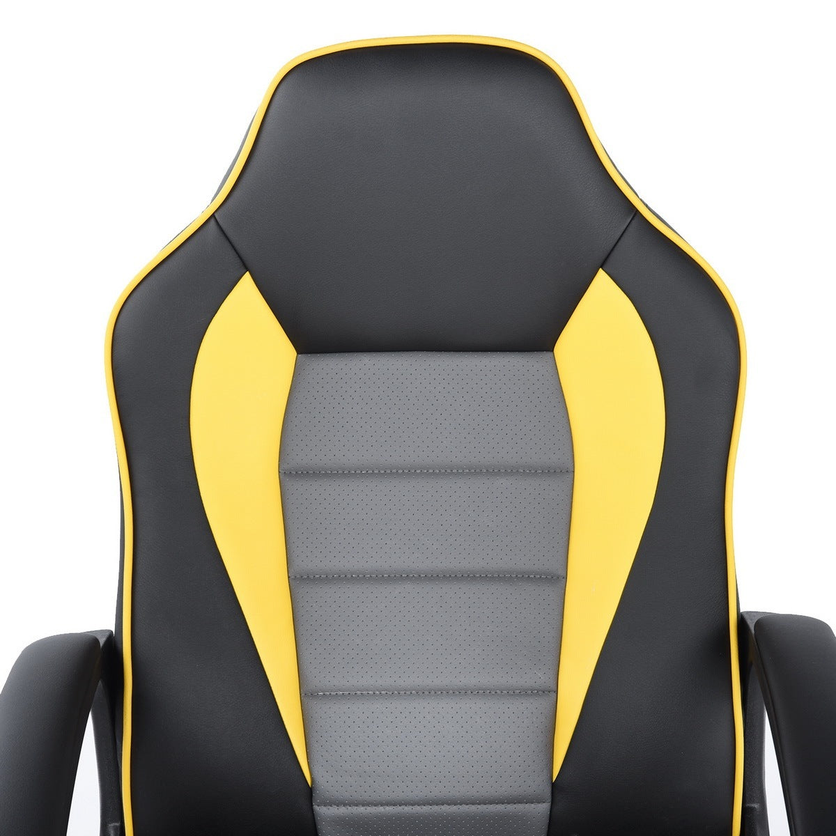 Gaming Office Chair with Fabric Adjustable Swivel (Black/Yellow)