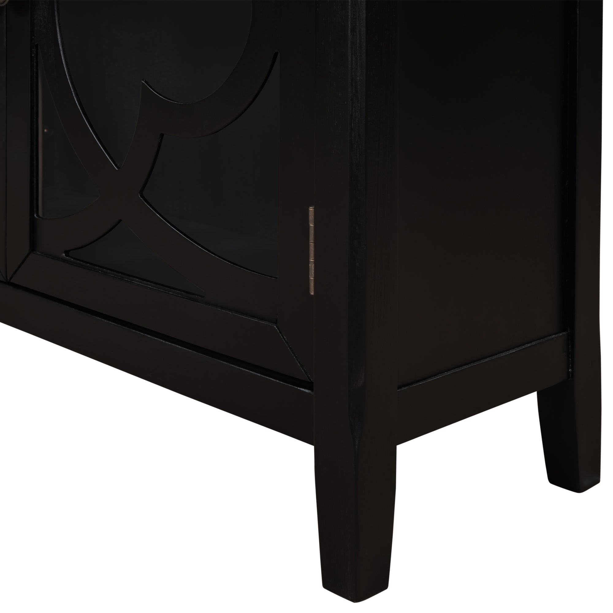 U-style Accent Storage Cabinet Wooden Cabinet with Adjustable Shelf