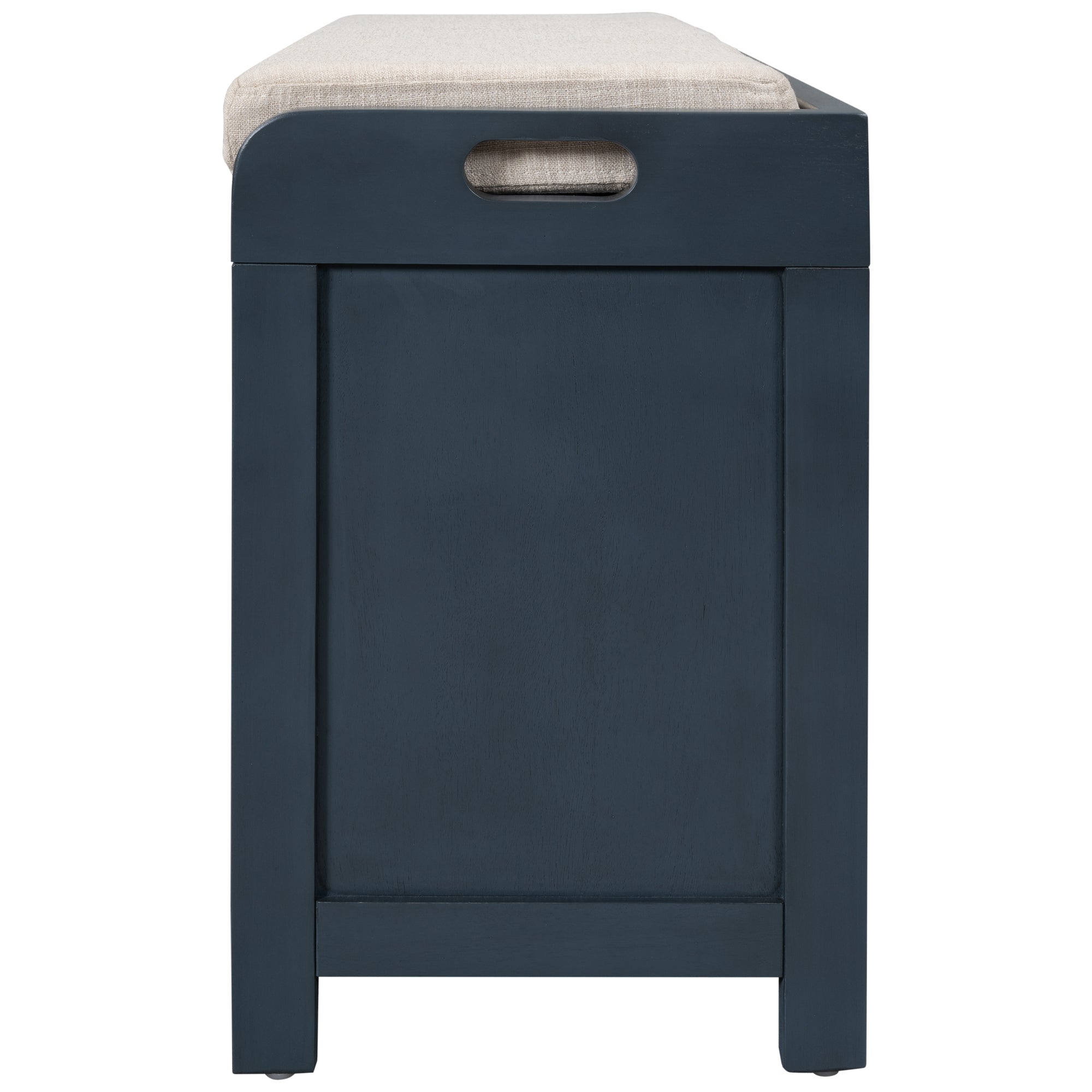 TREXM Storage Bench with Removable Basket (Navy Blue)