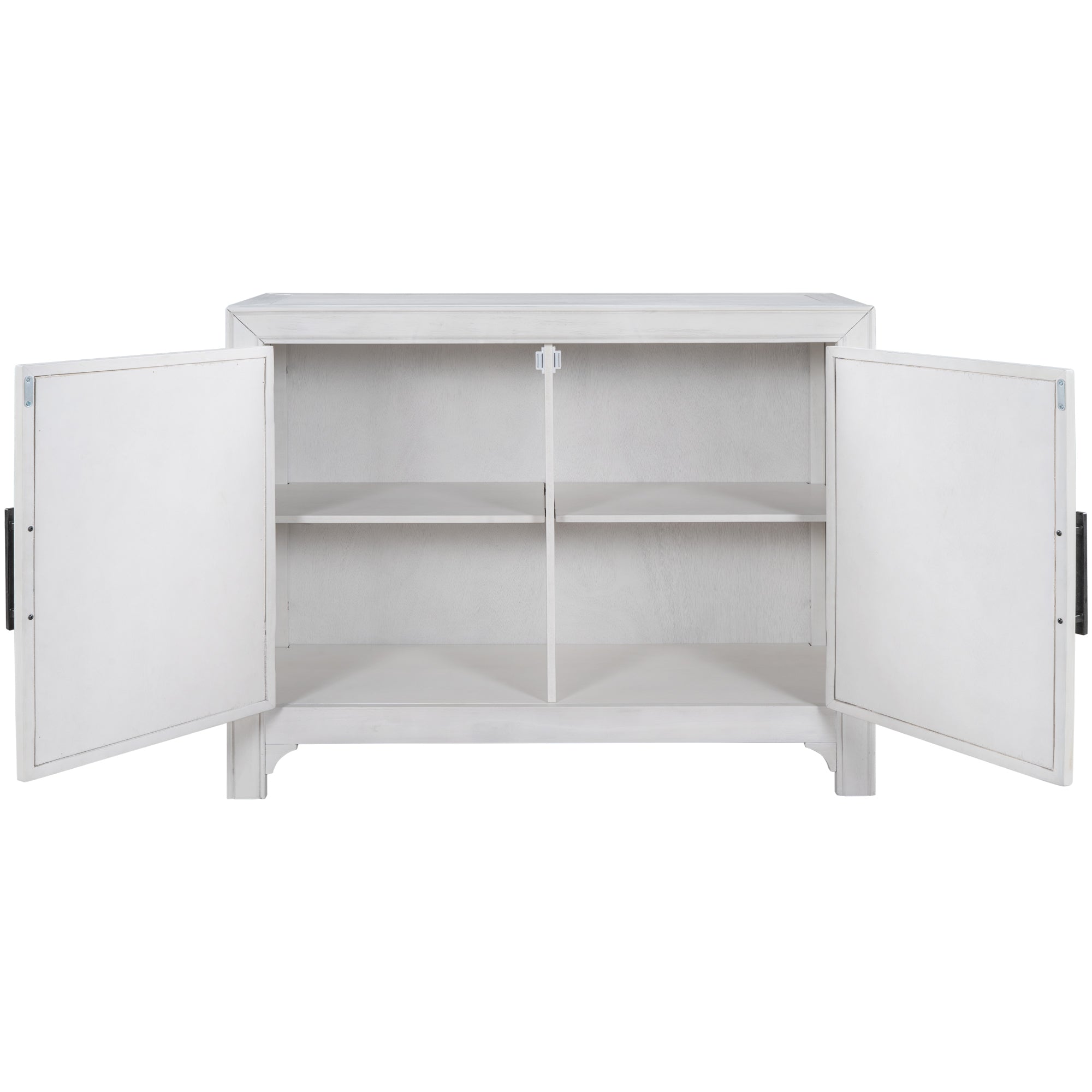 40‘’ Modern Console Table Sofa Table for Living Room with 2 Shelves ( White)
