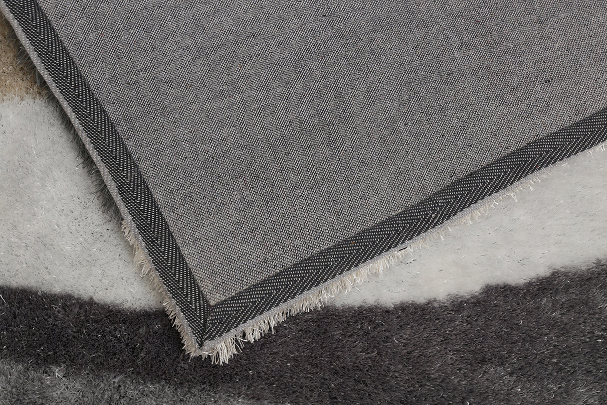 3' x 2' Aria Collection Soft Pile Hand Tufted Shag Area Rug (Gray)