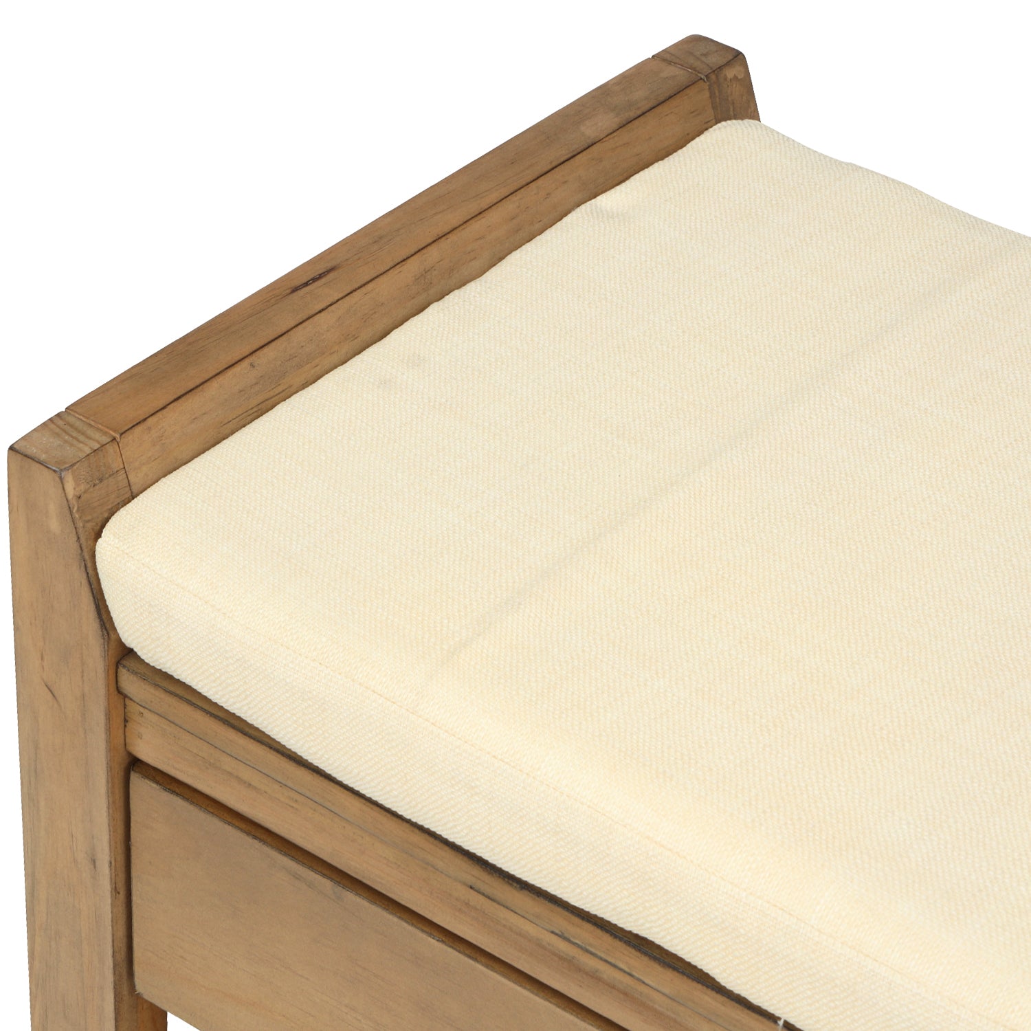 TREXM Upholstered Seat Storage Bench (Tan)