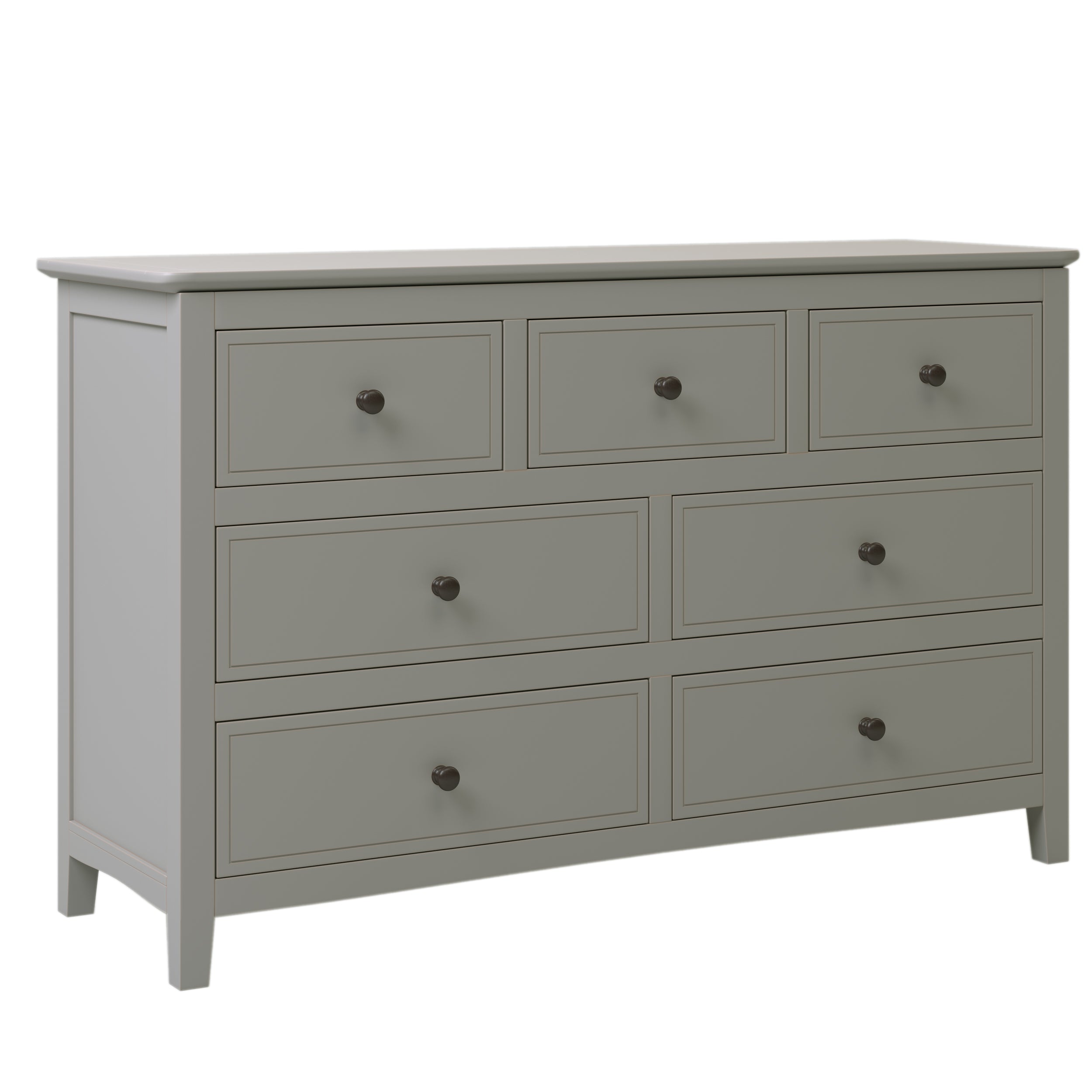 7 Drawers Solid Wood Dresser (Gray)