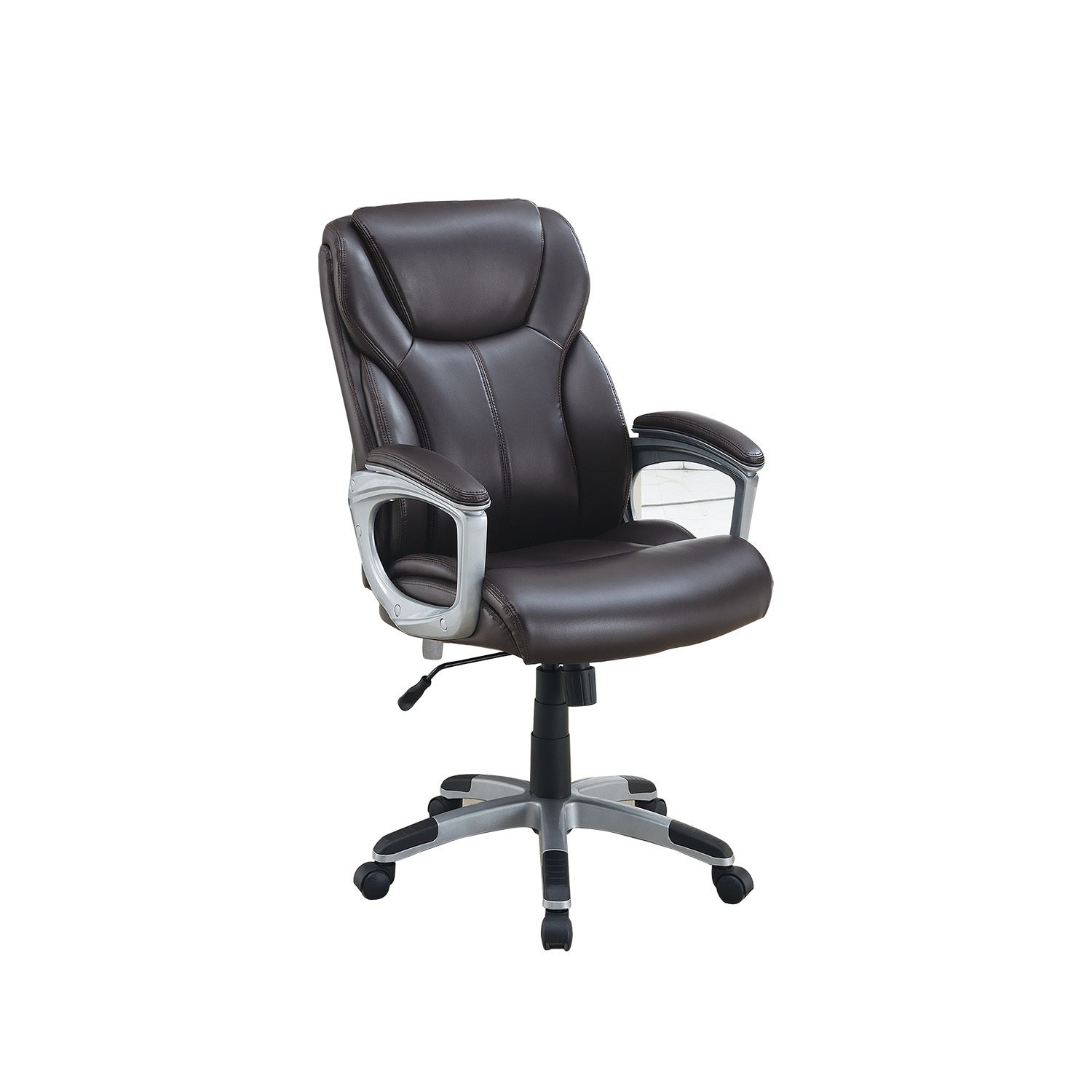 Adjustable Height Office Chair with PU Leather (Brown)