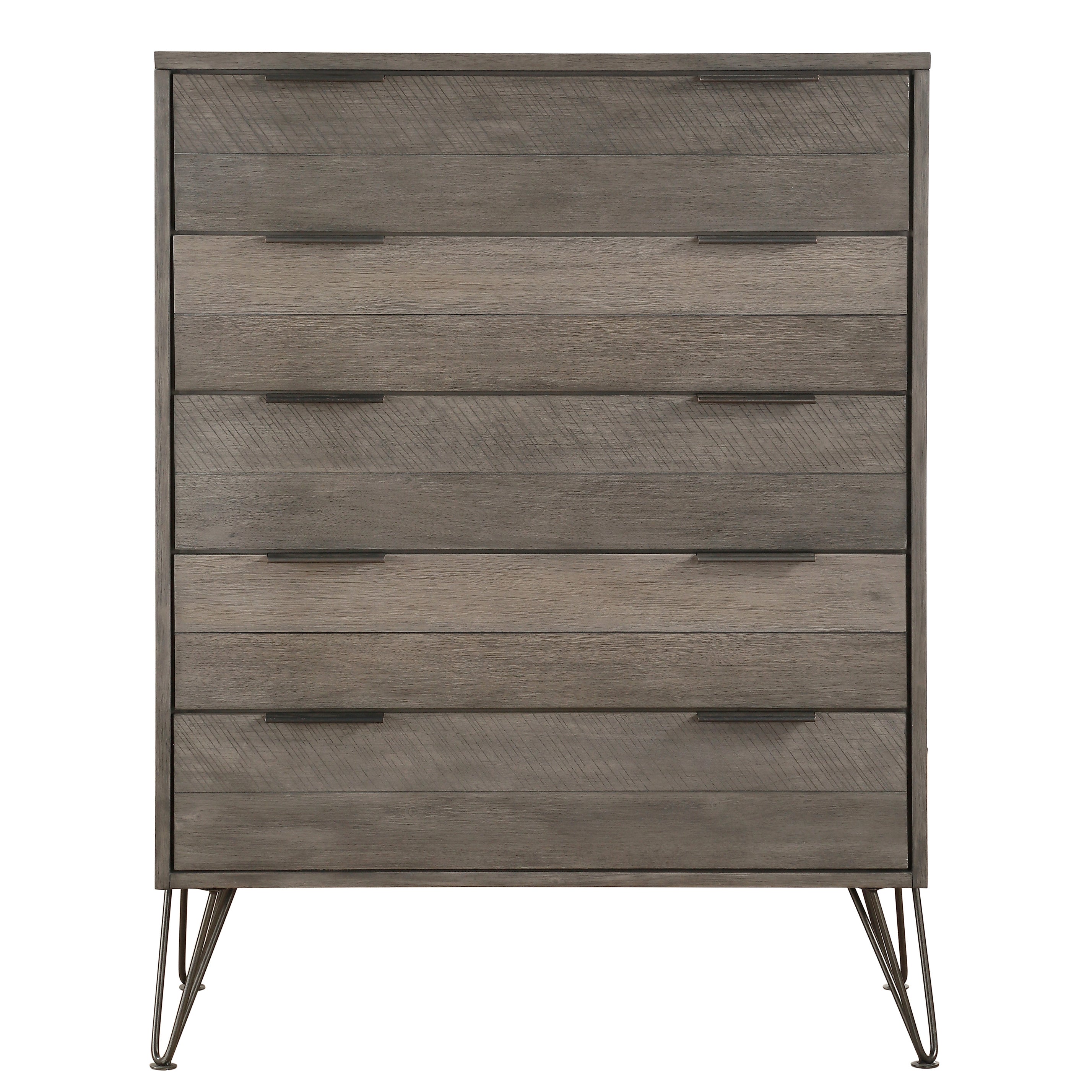 Drawers Perched atop Metal Legs (Gray)