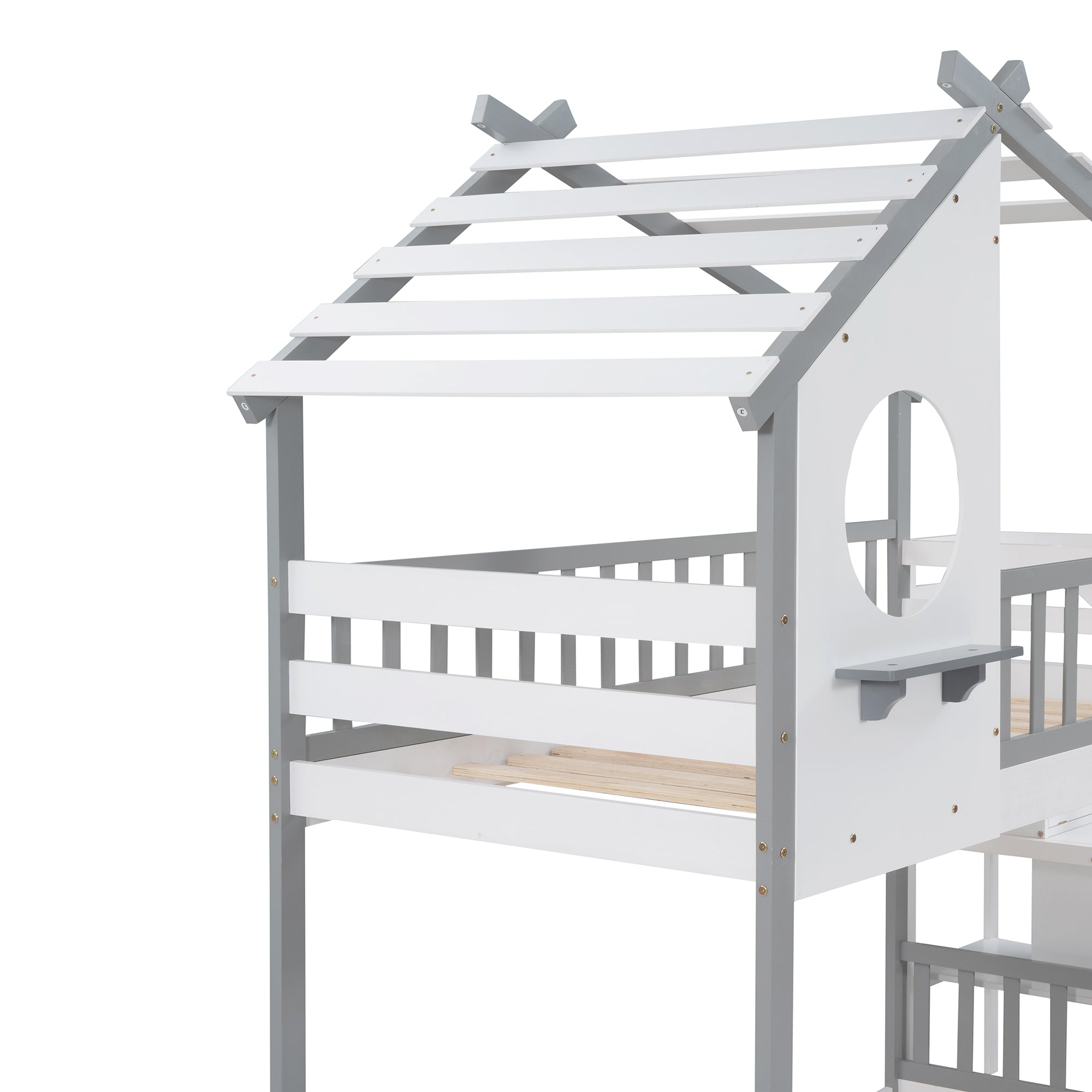 Stairway Twin-Over-Twin Bunk Bed (White)