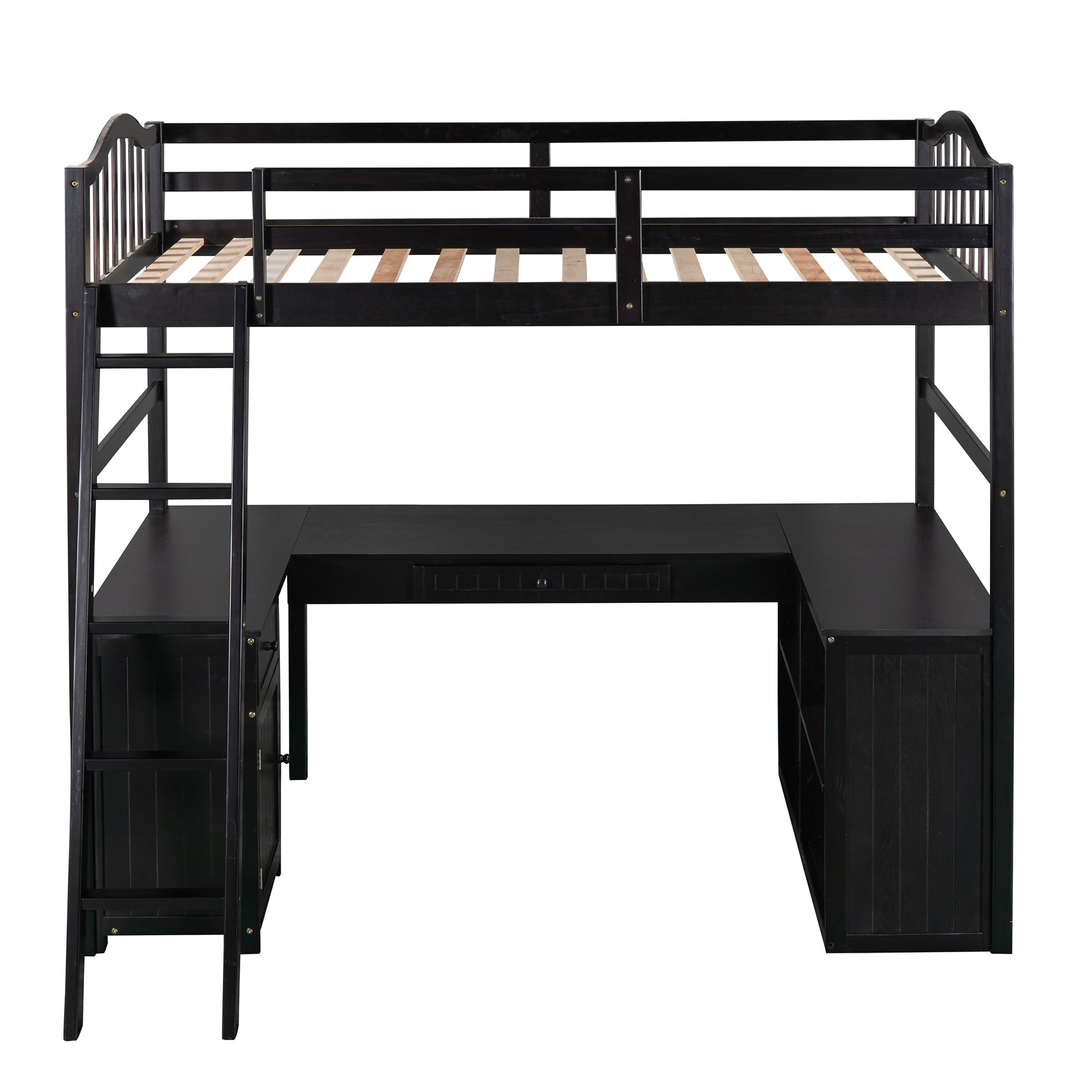 Twin size Loft Bed with Drawers (Espresso)