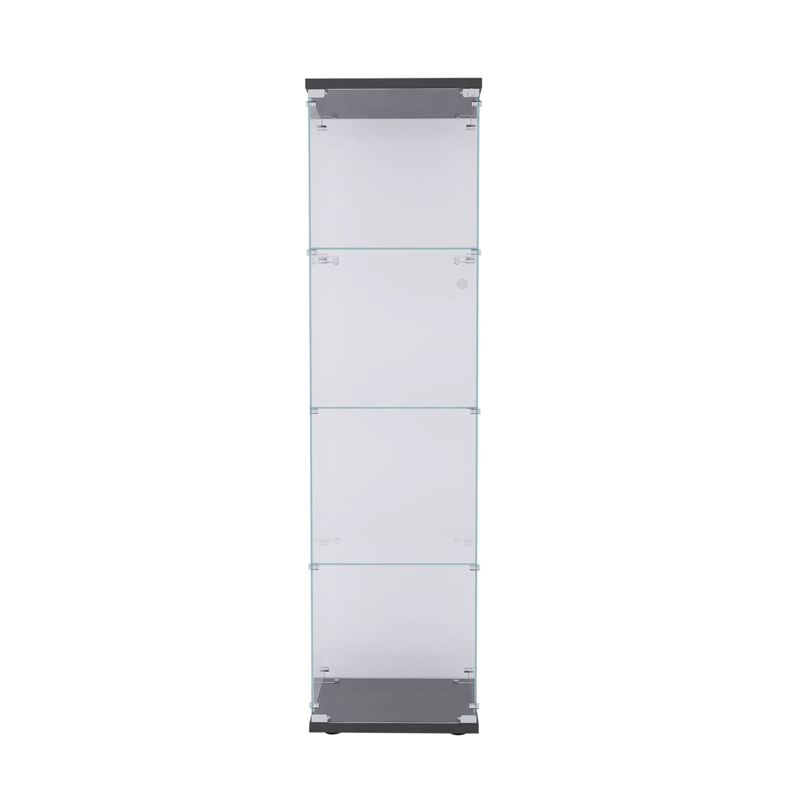 Glass Display Cabinet 4 Shelves with Door (Black)