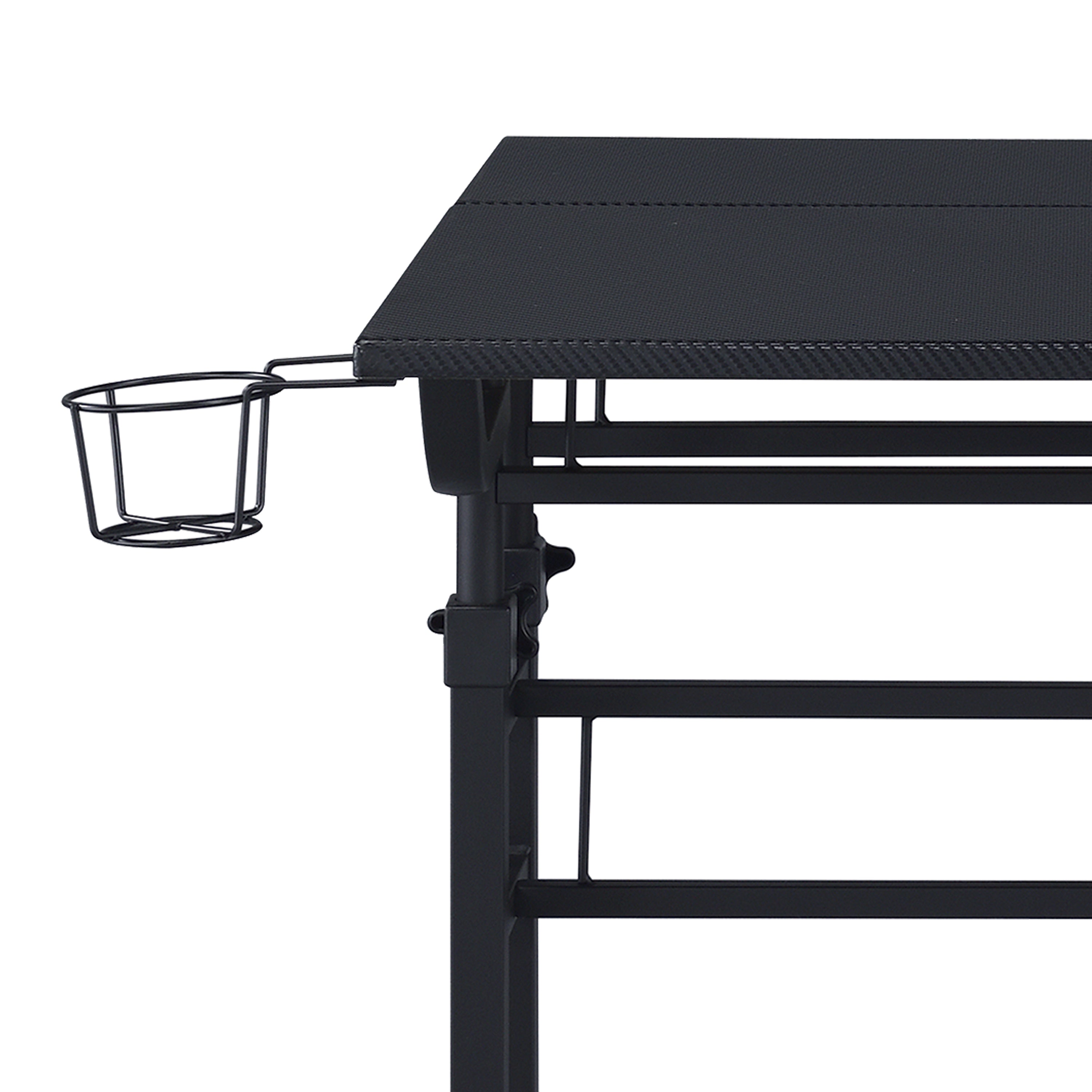 Techni Mobili Rolling Writing Desk with Height Adjustable Desktop and Moveable Shelf (Black)