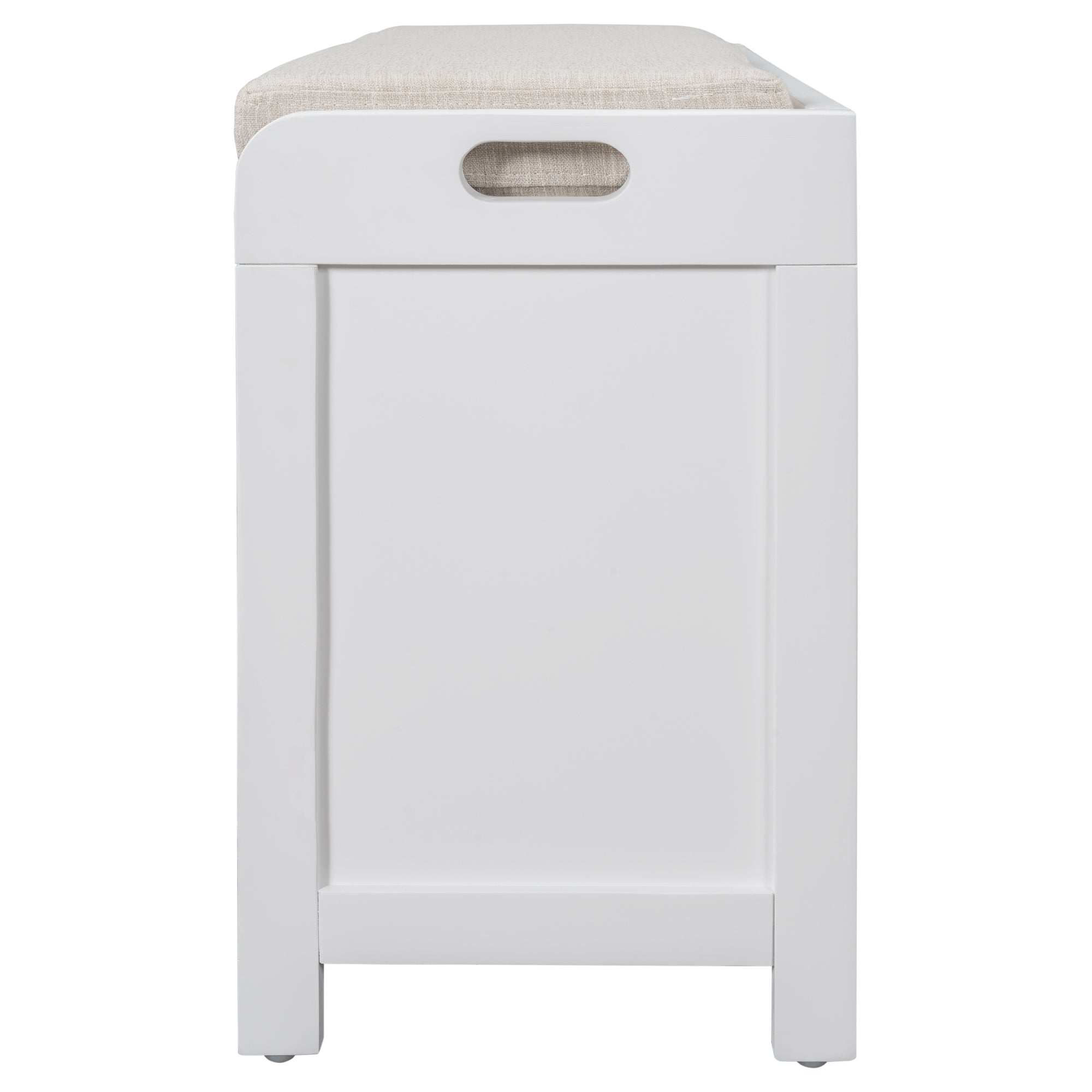 TREXM Storage Bench with Removable Basket (White)