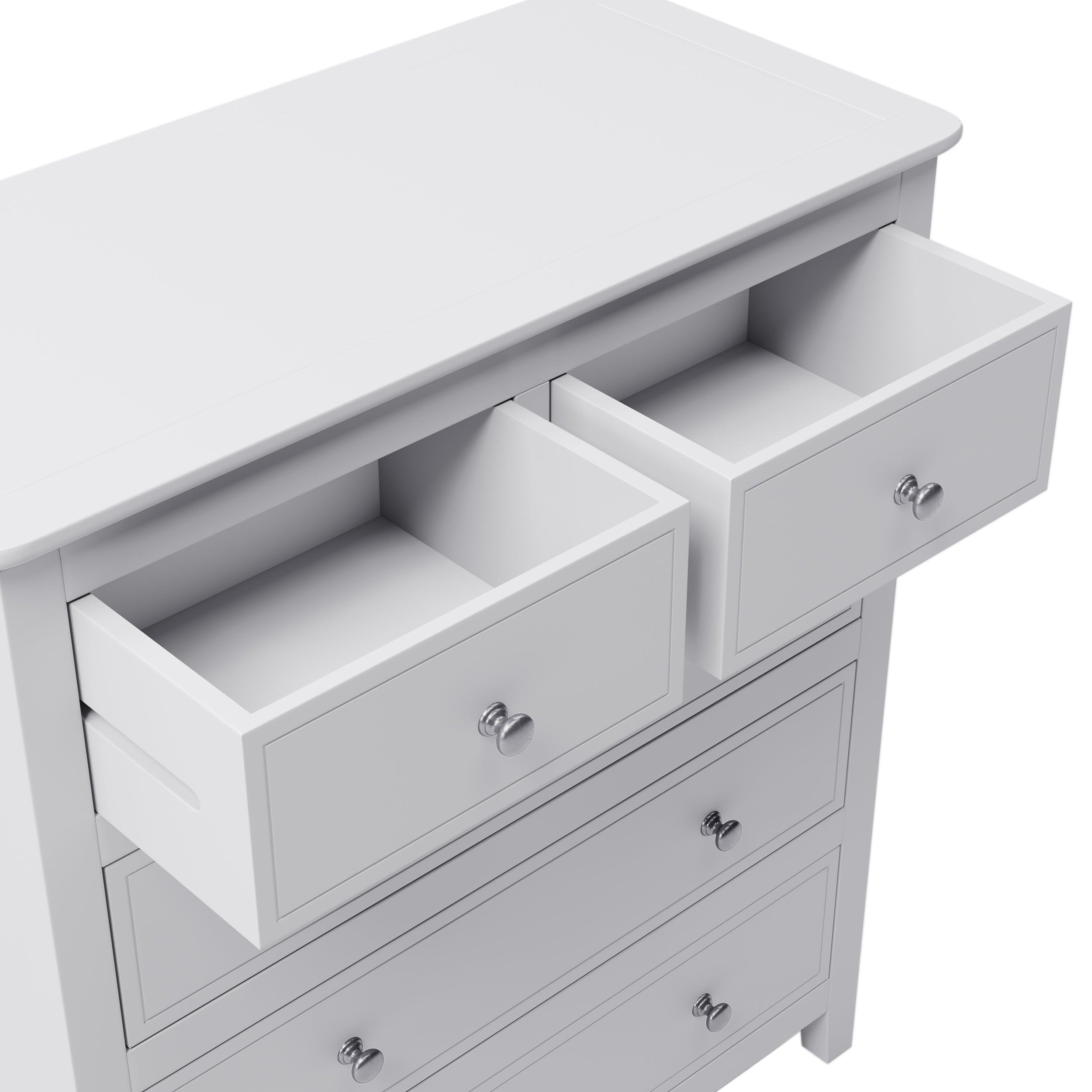 5 Drawers Solid Wood Chest in (White)