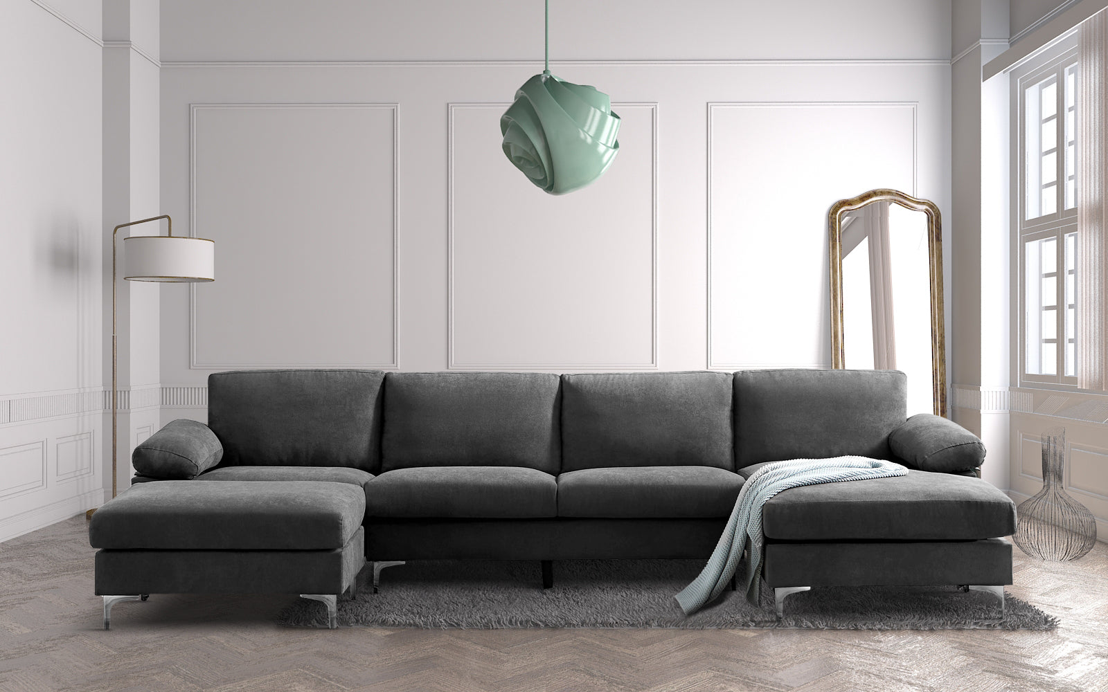 RELAX LOUNGE Convertible Modular Sofa (Gray)