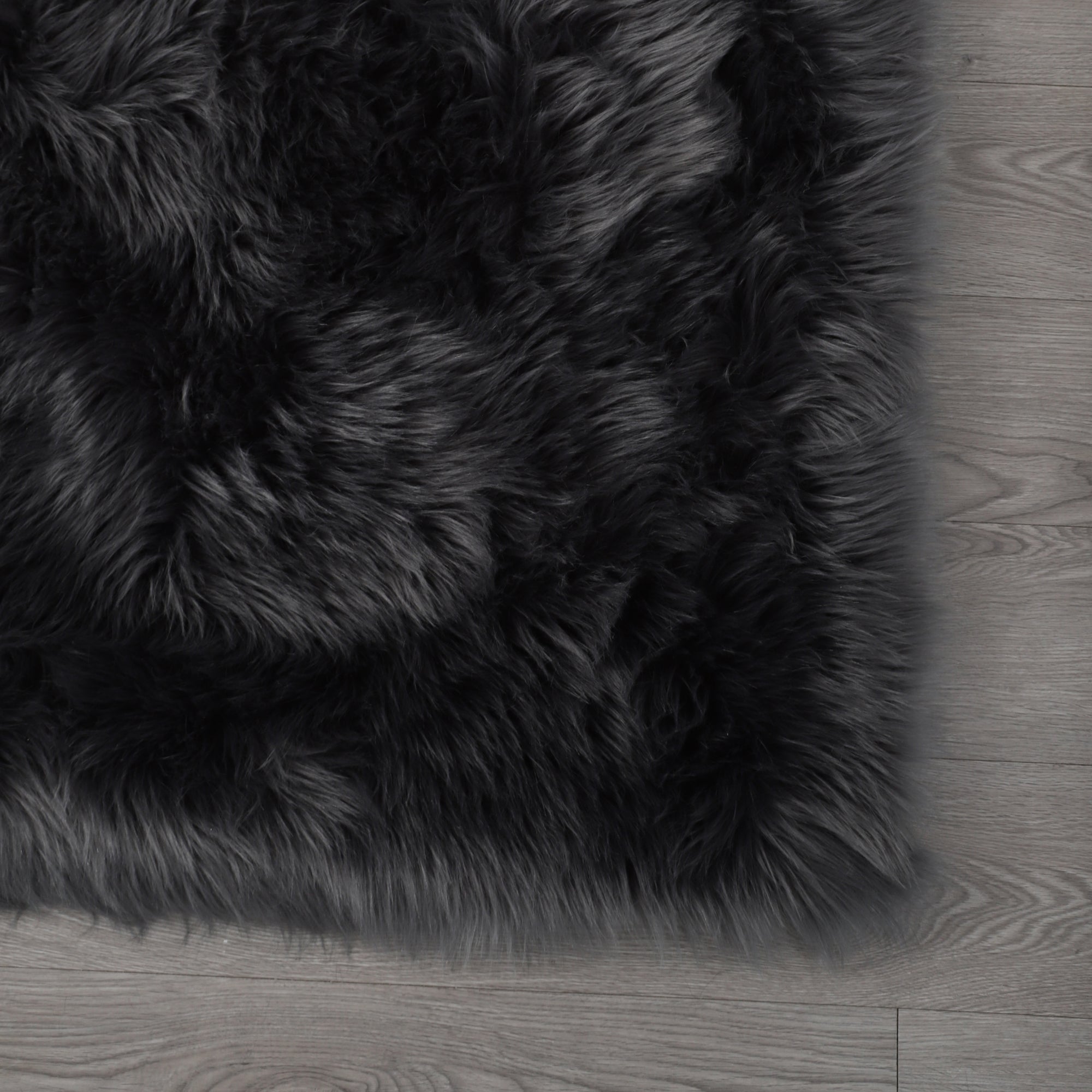 6' x 4' Cozy Collection Ultra Soft Fluffy Faux Fur Sheepskin Area Rug (Gray)