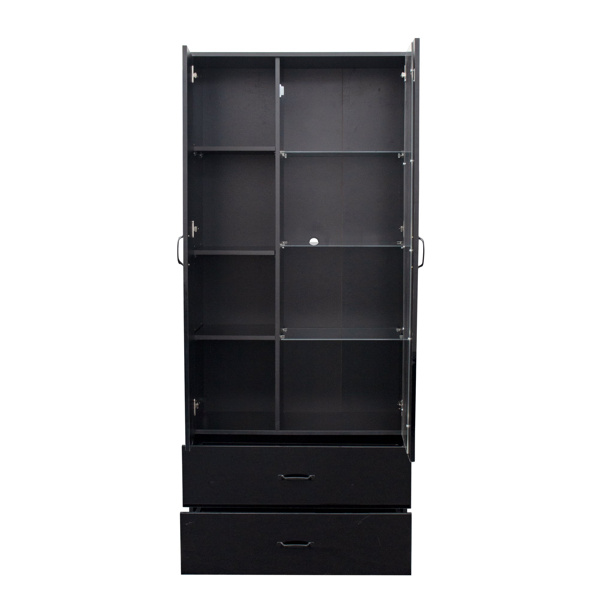Sideboard with Shelves and Drawers (Black)