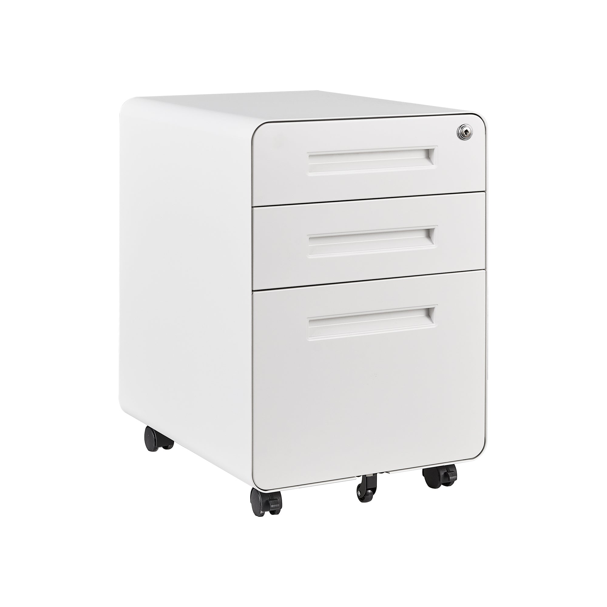 Metal Storage File Cabinet with Lock and Key ( White)