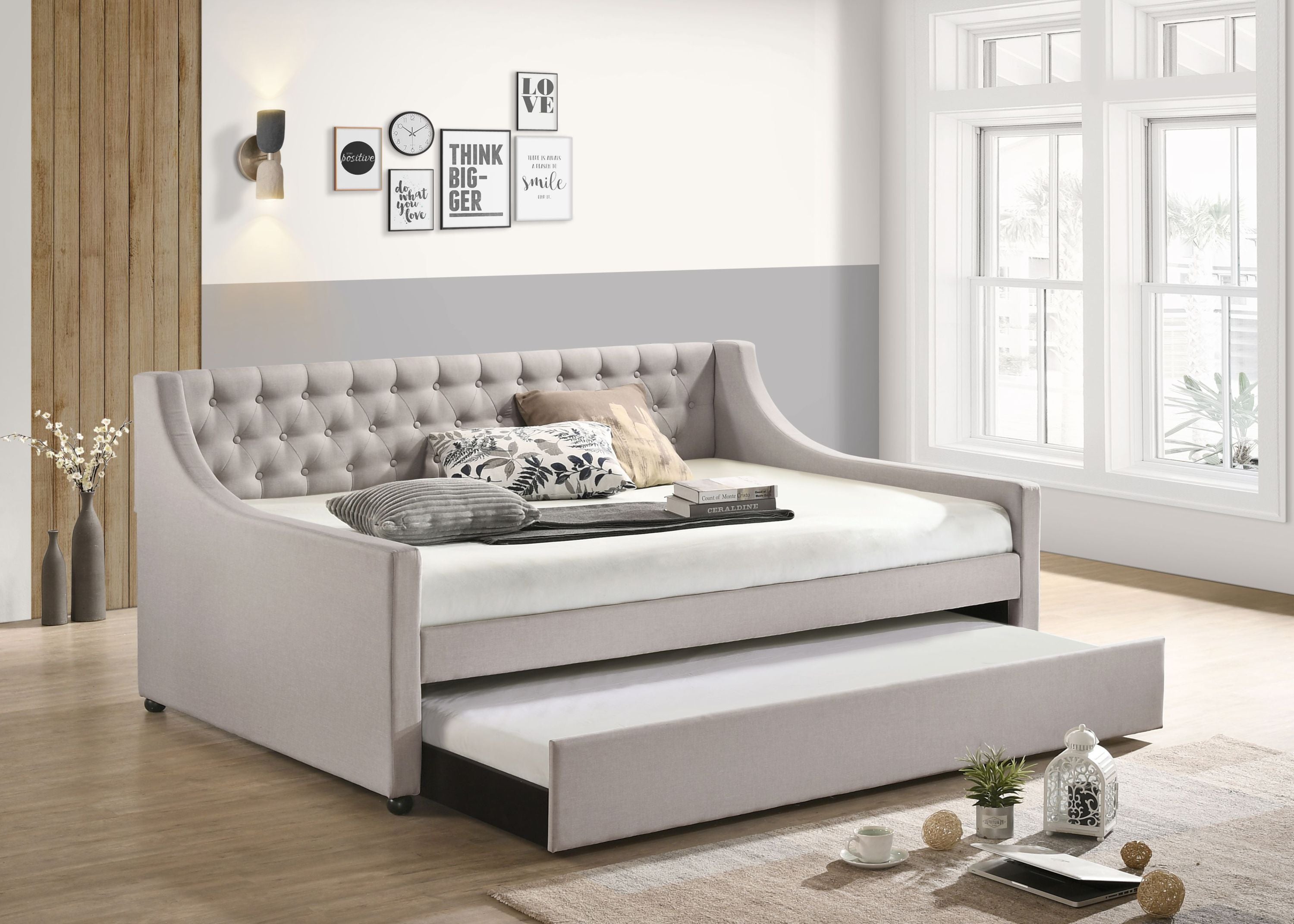 ACME Lianna Full Daybed & Twin Trundle (Beige)