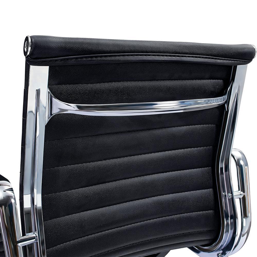 Genuine Leather Office Chair Aluminum Base