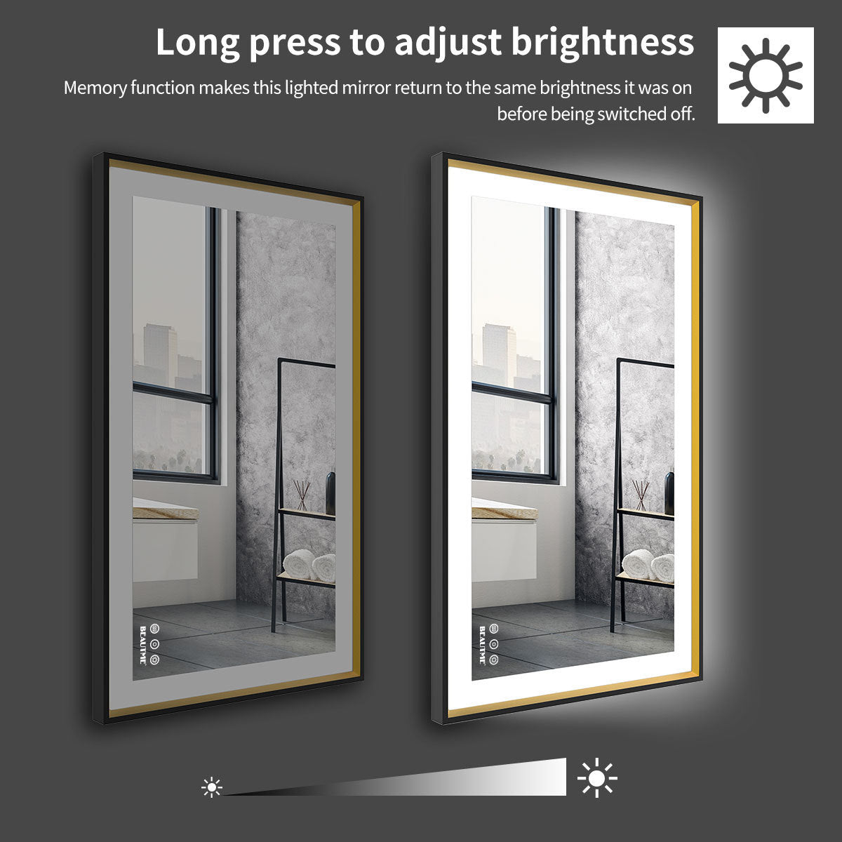 BEAUTME bathroom mirror with LED light