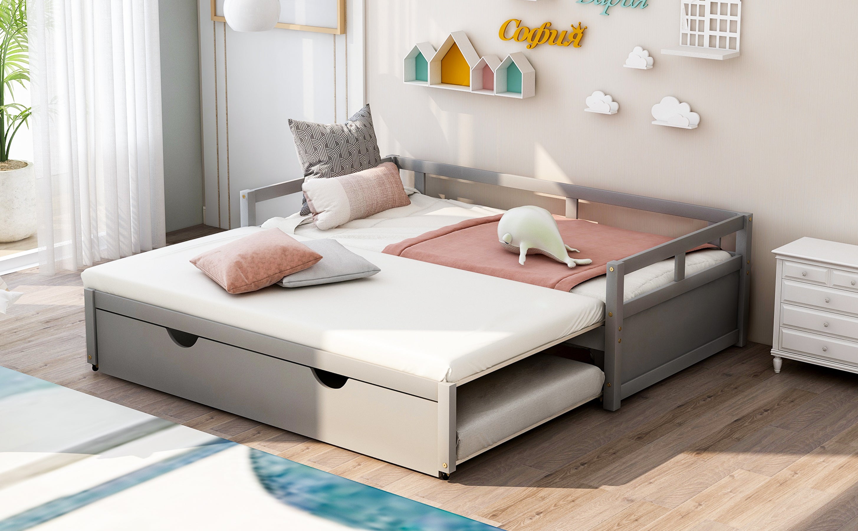 Extending Daybed with Trundle (Gray)