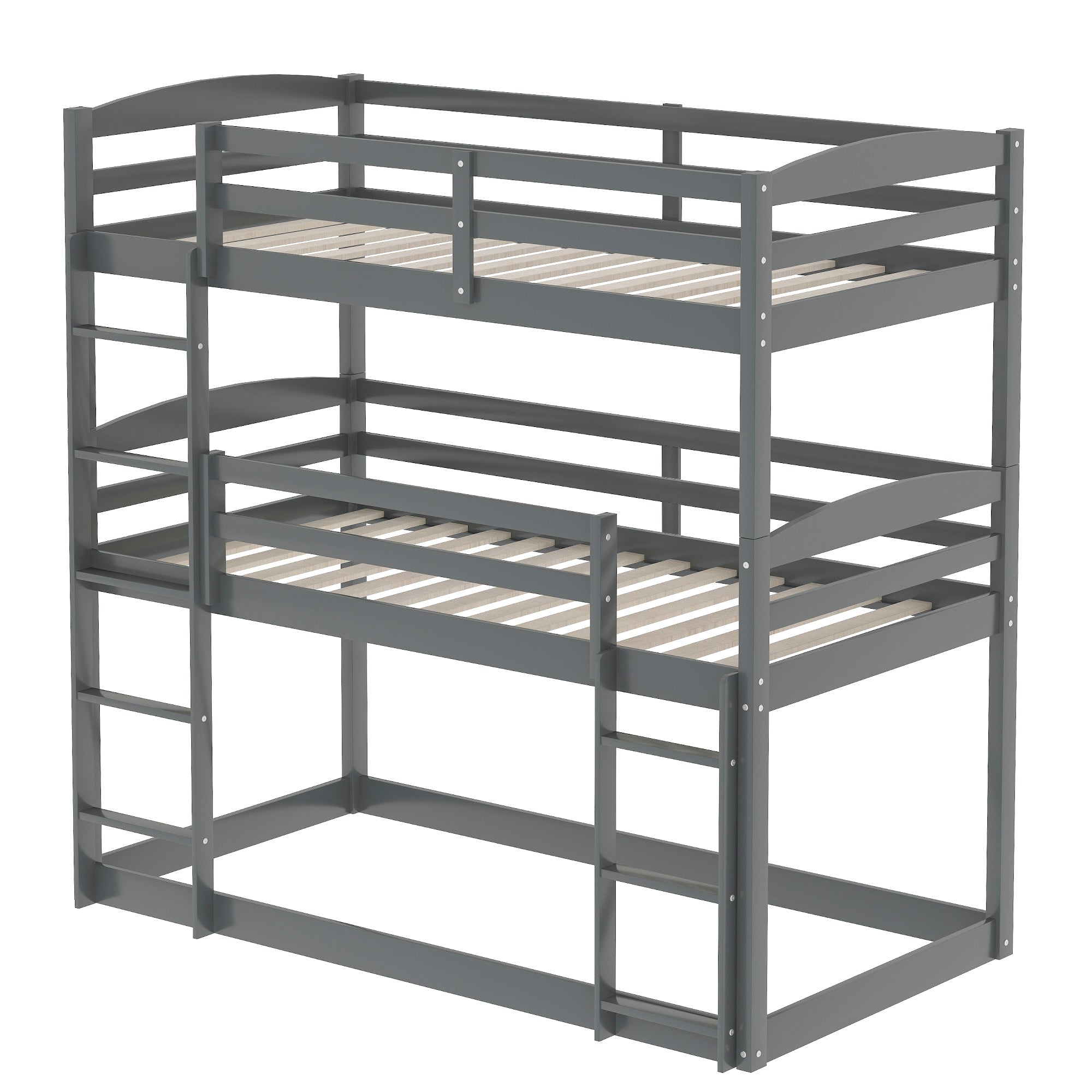 Twin over Twin over Twin Triple Bunk Bed (Gray)