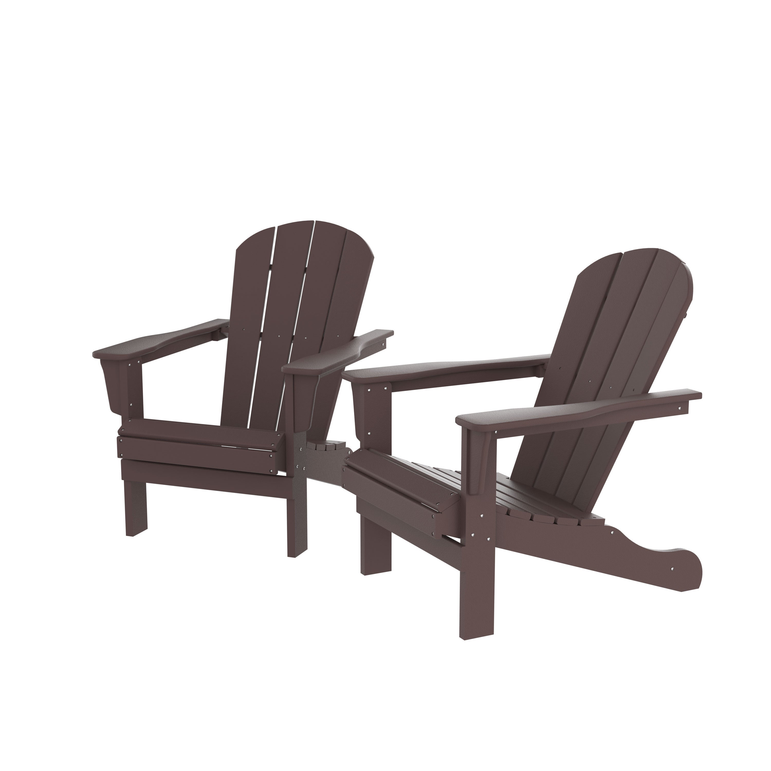 HDPE Adirondack Chair Terrace Outdoor Chair Set of 2 (Brown)