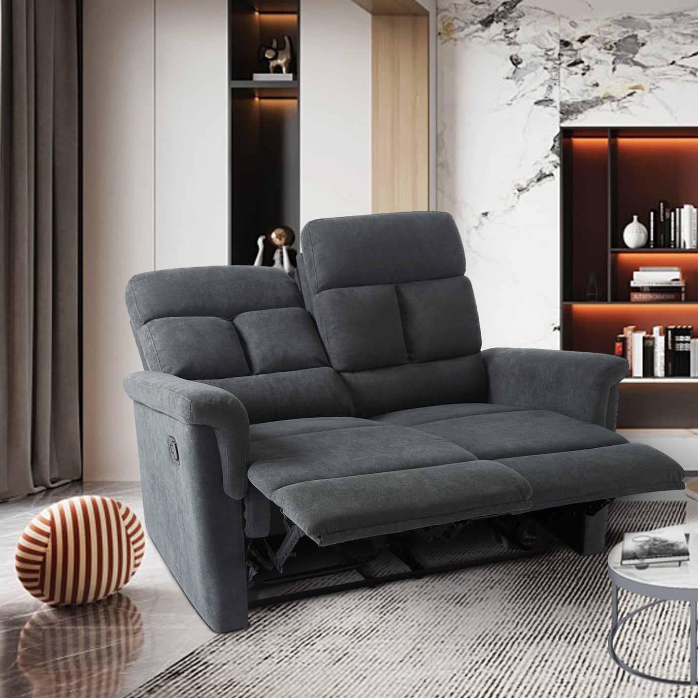 2 Seater Reclining Sofa (Gray)