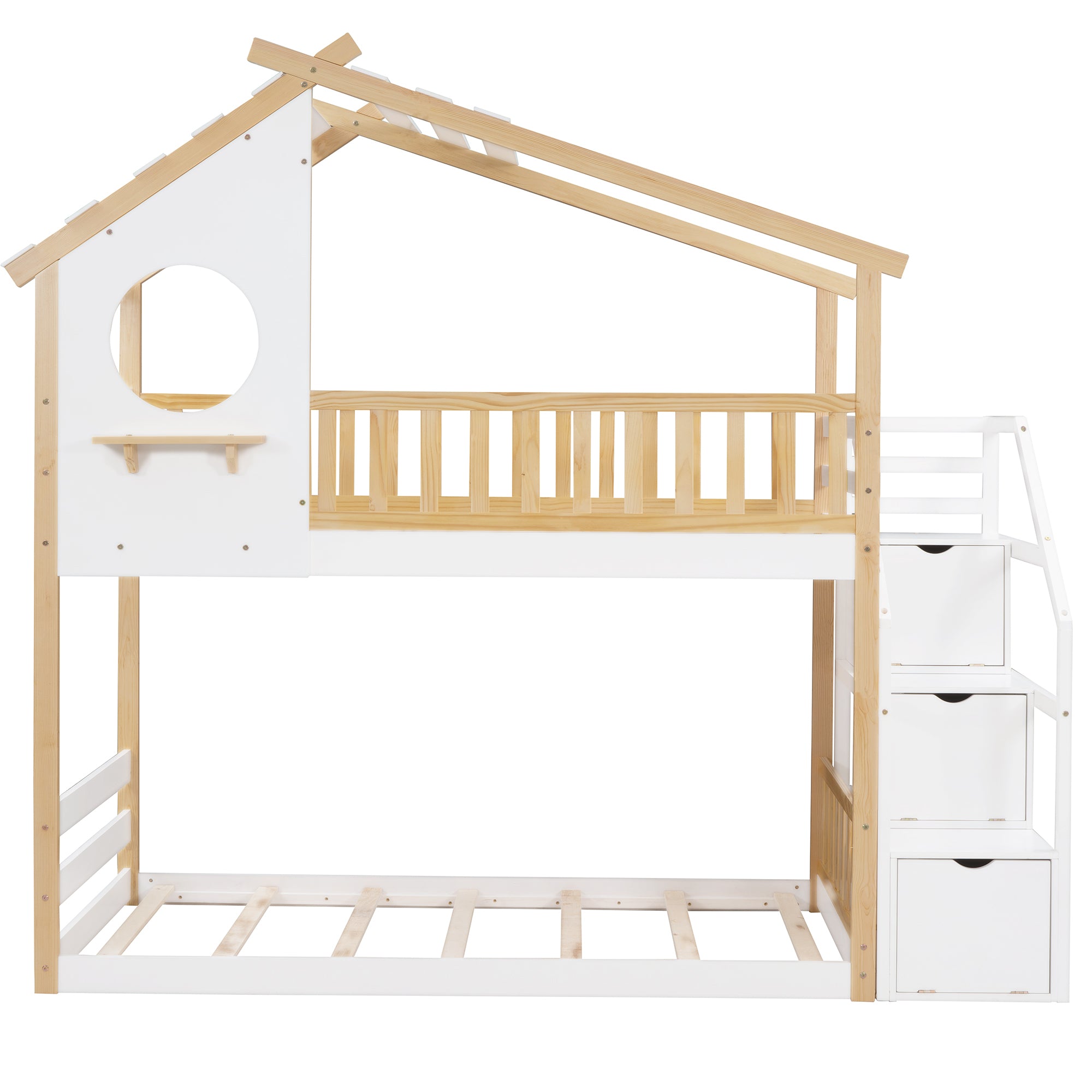 Stairway Twin-Over-Twin Bunk Bed (White)