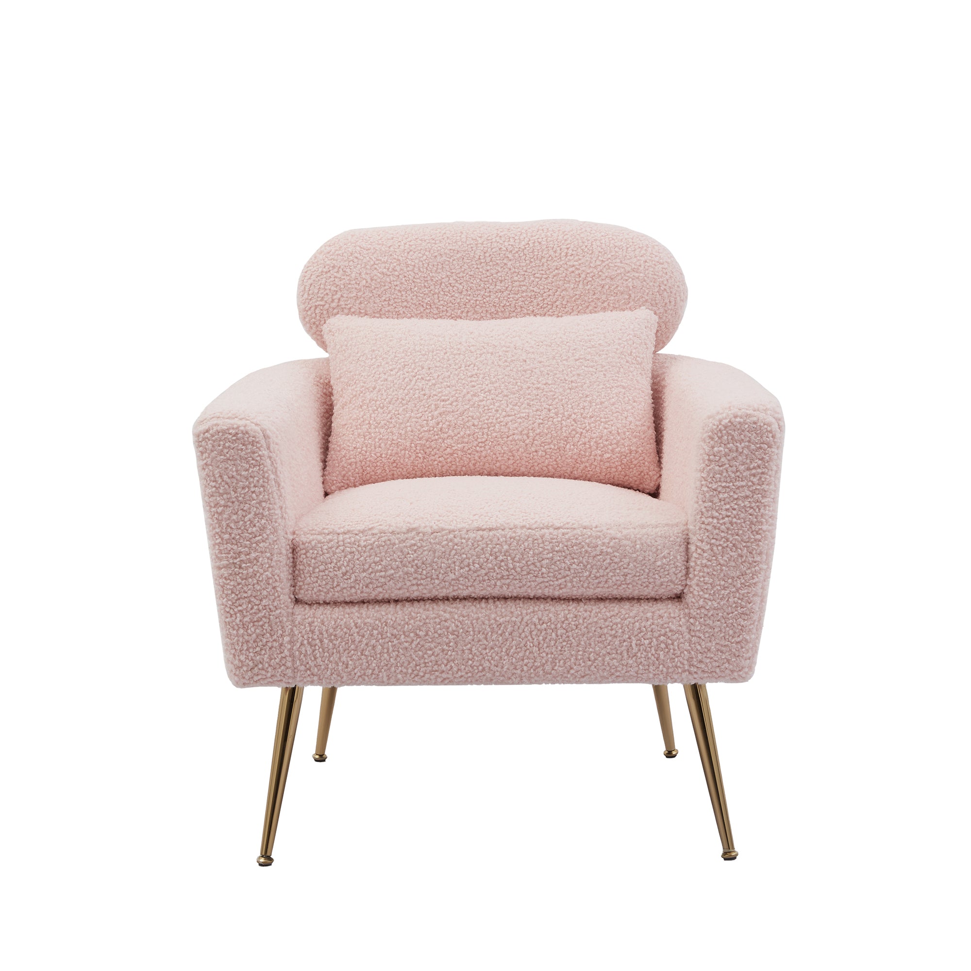 29.5" Modern Boucle Accent Chair Armchair Upholstery (Pink)