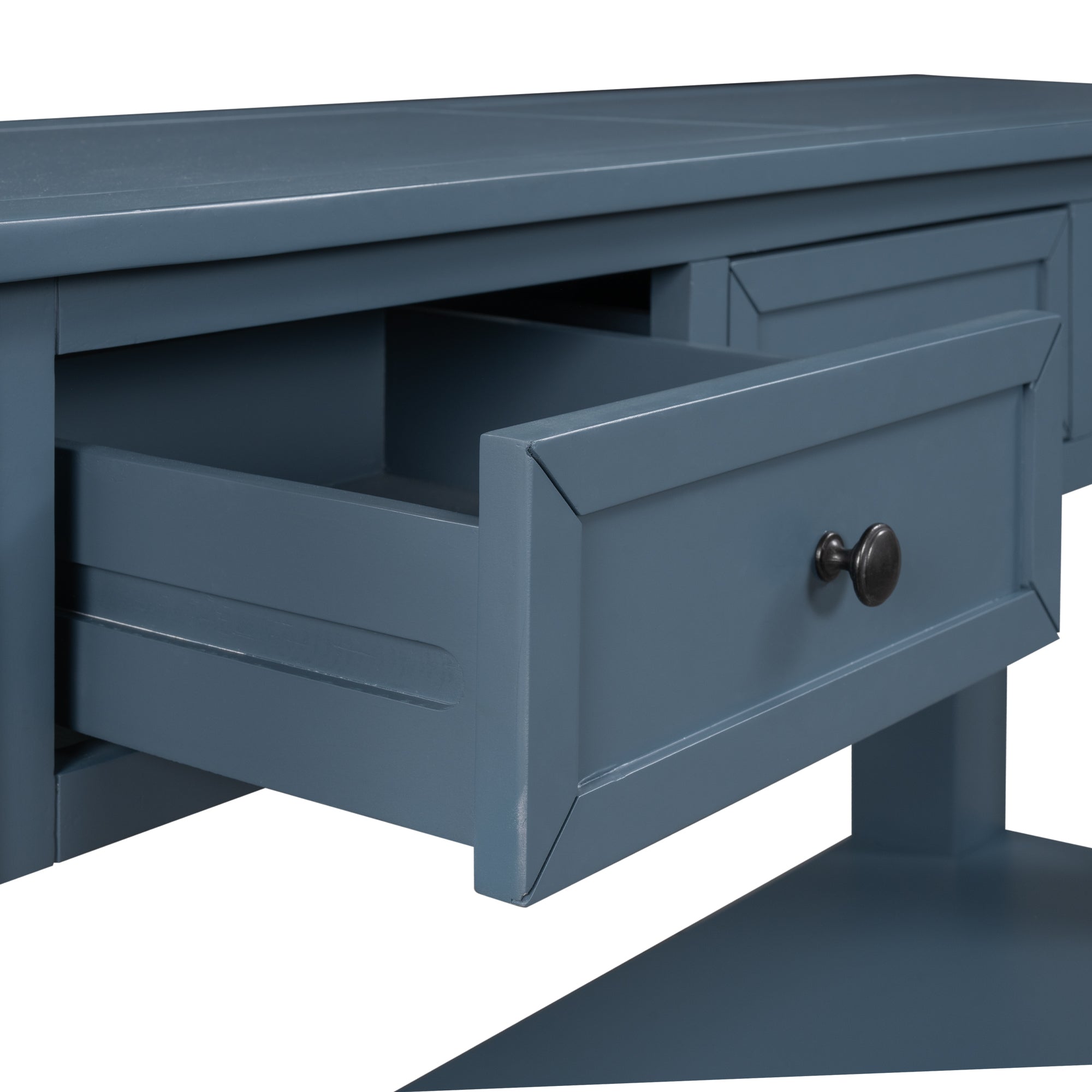 55'' Modern Console Table Sofa Table for Living Room with 3 Drawers and 1 Shelf (Blue)