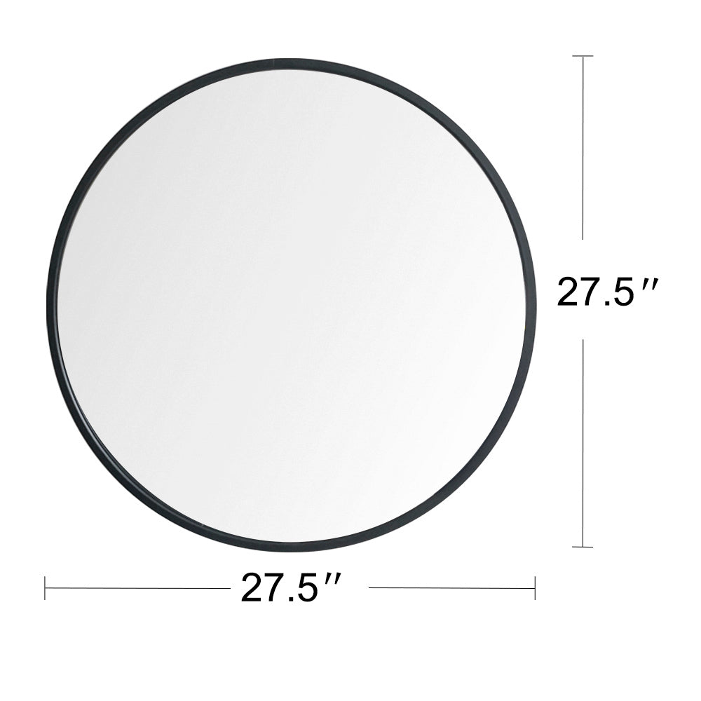 Large Round Farmhouse Circular Mirror (Black)