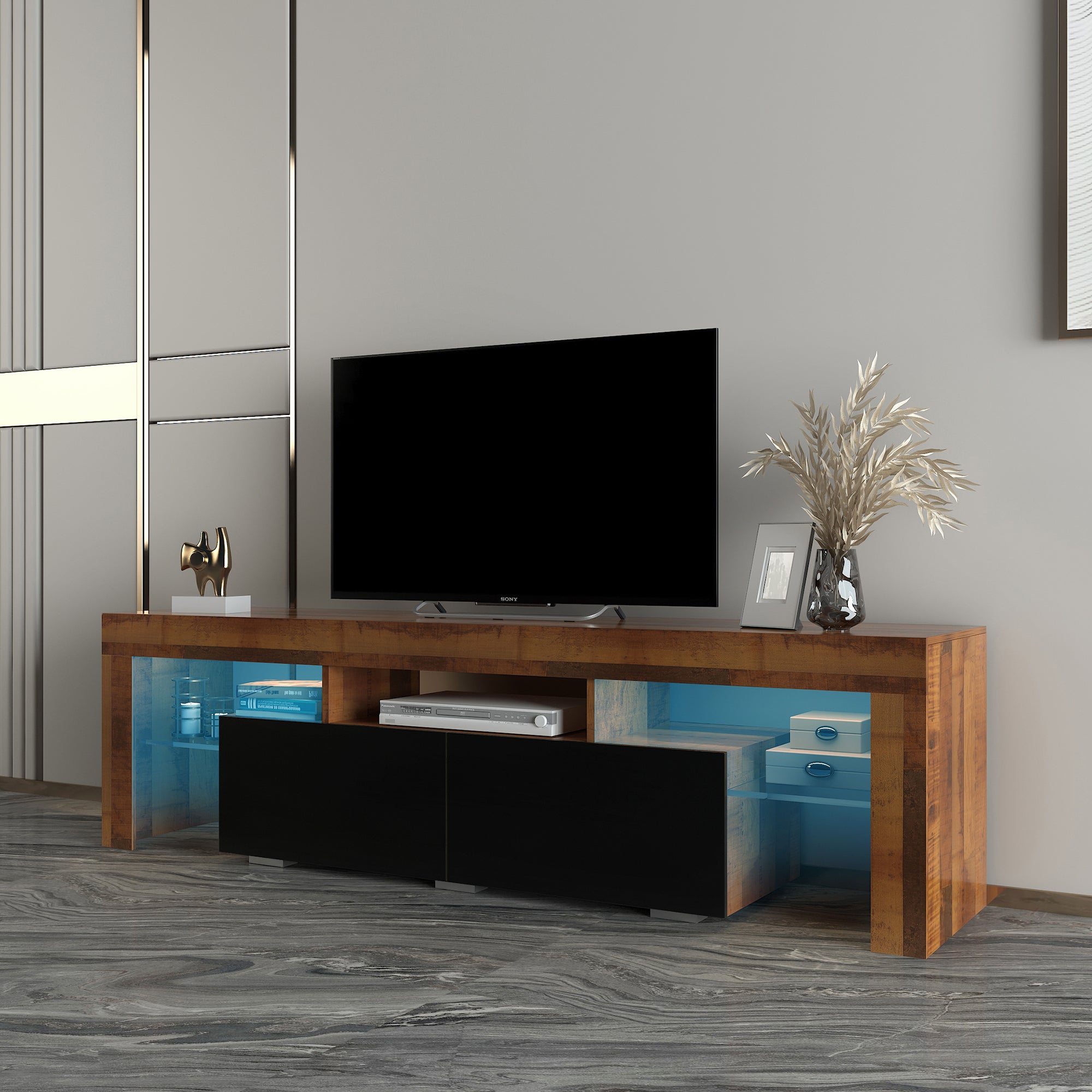 Simple Design TV Cabinet (Black)