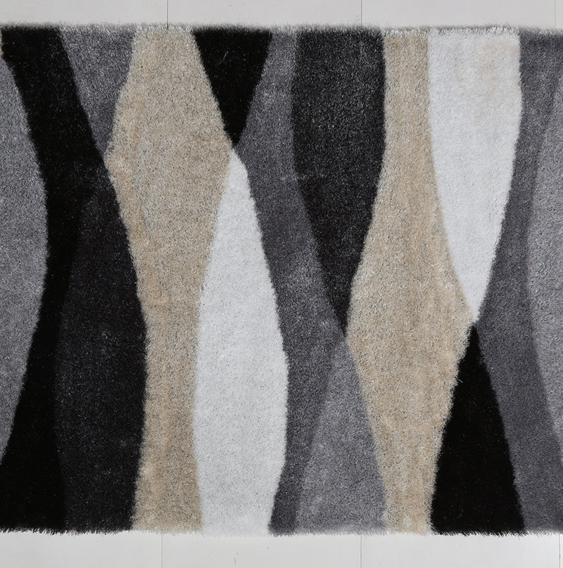 3' x 2' Aria Collection Soft Pile Hand Tufted Shag Area Rug (Gray)