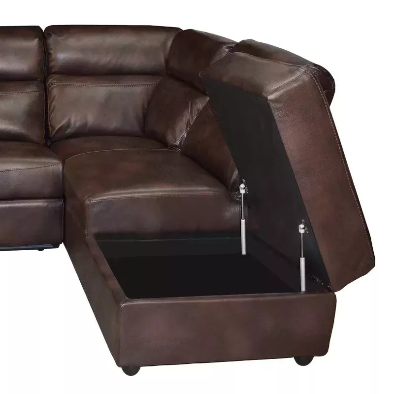 Xavier Faux Leather L Recline (Brown)