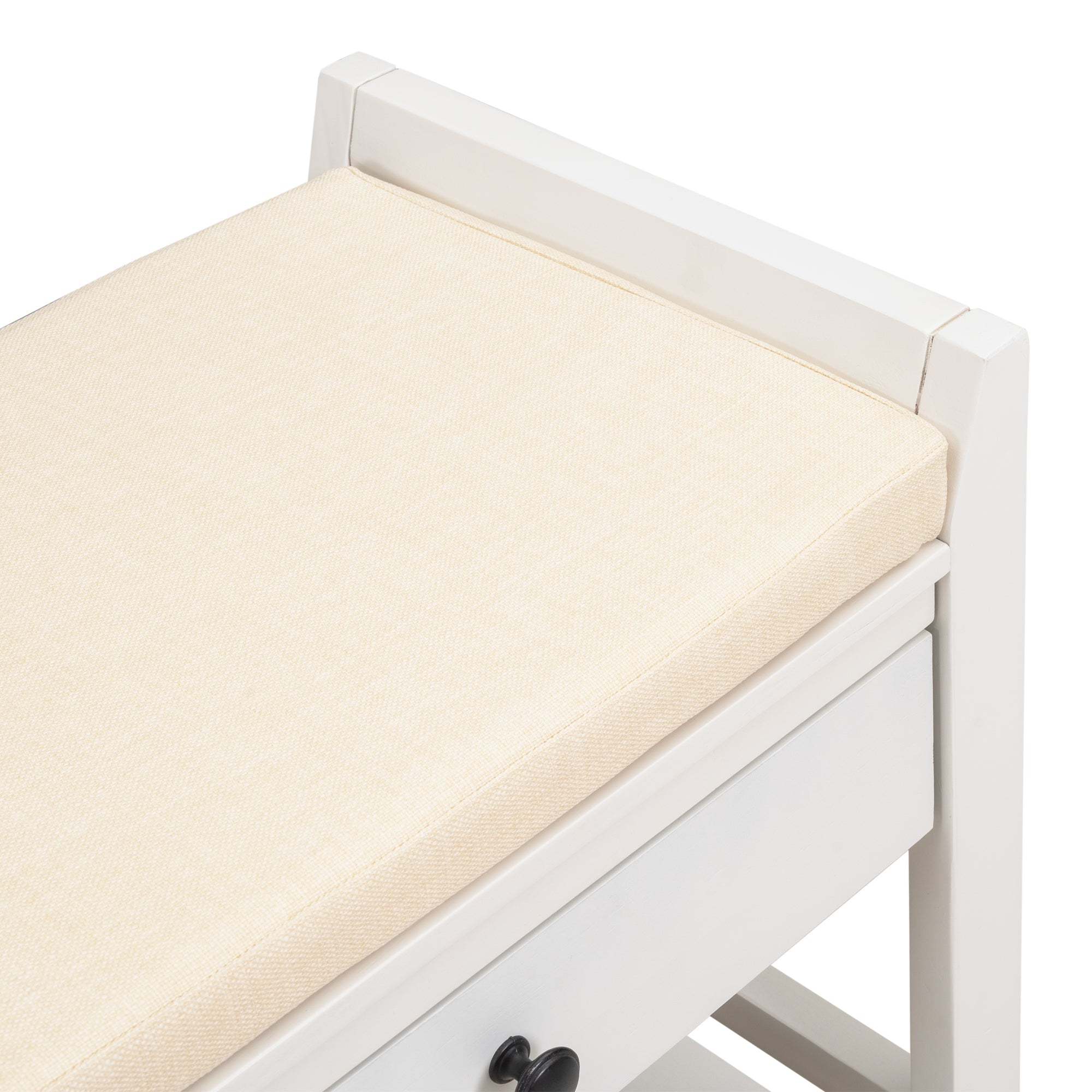 TREXM Upholstered Seat Storage Bench (White)