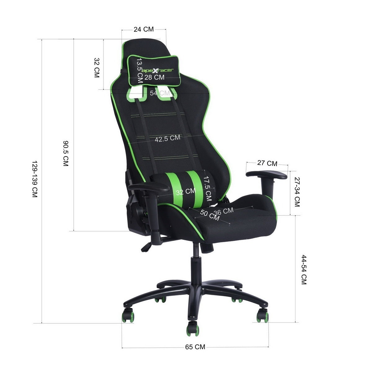 E-sport PC & Racing Game Chair (Green/Black)