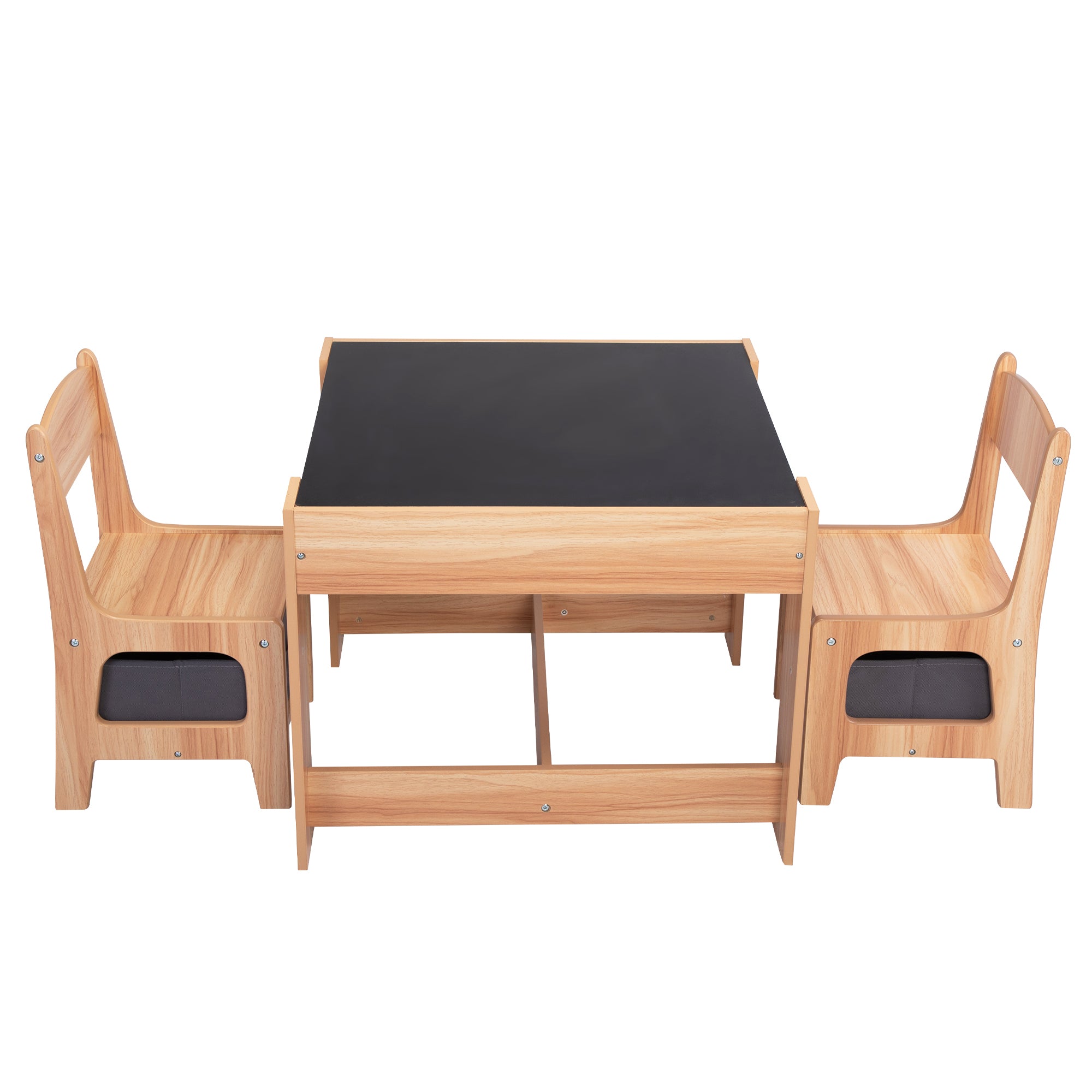 Natural 3-in-1 Kids Wood Table and 2 Chairs