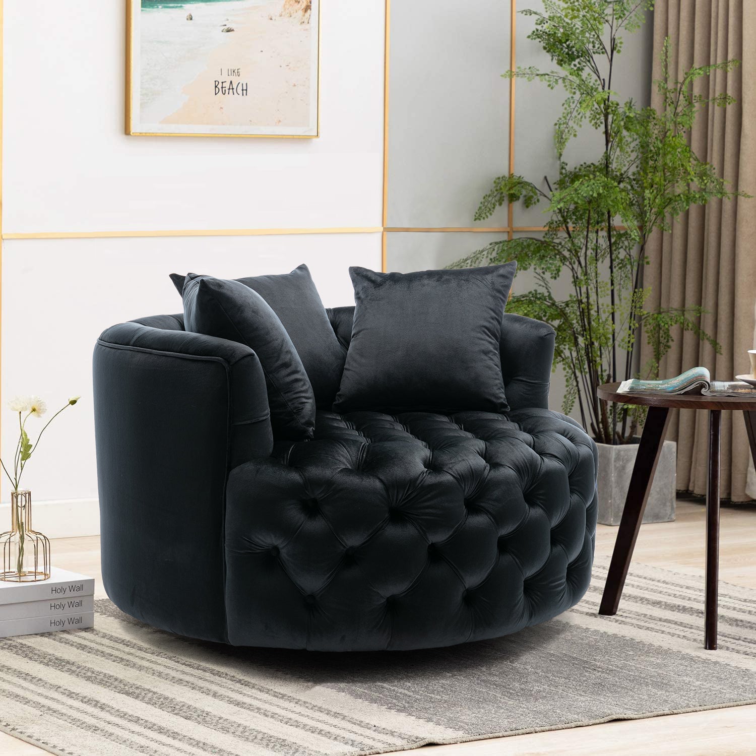 Coolmore Modern Akili Bucket Chair (Black)