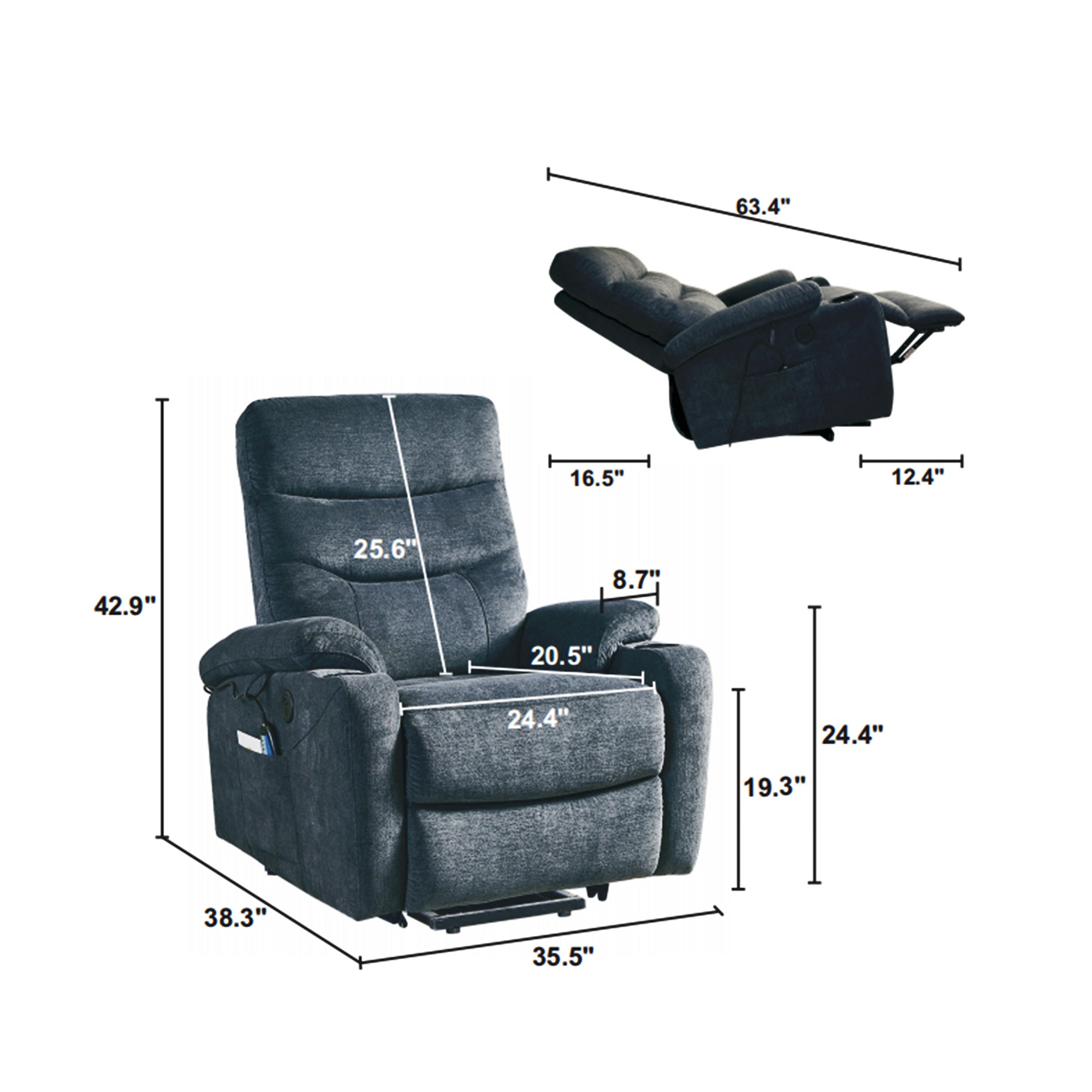 Liyasi Electric Power Lift Recliner with USB Charging Port