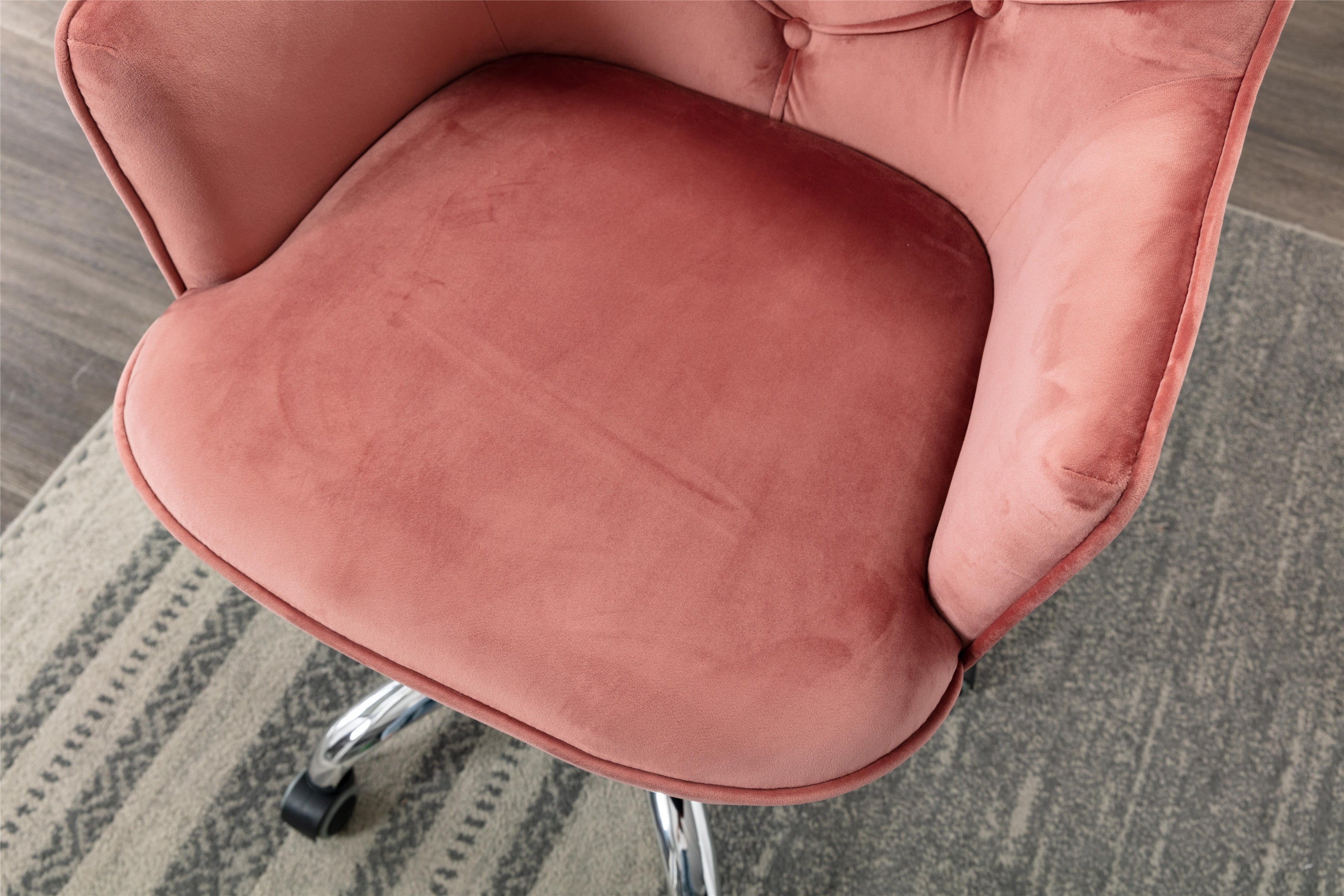 COOLMORE Velvet Swivel Chair (Red)