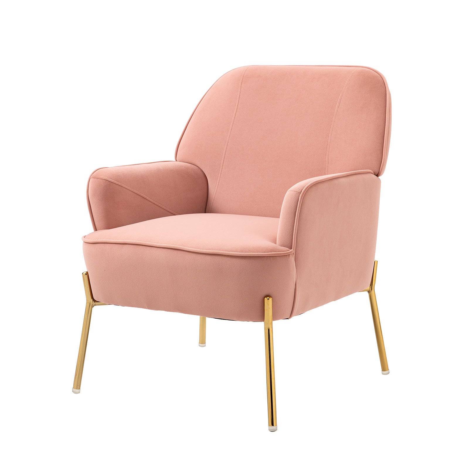 Velvet Accent Upholstered Chair (Pink)