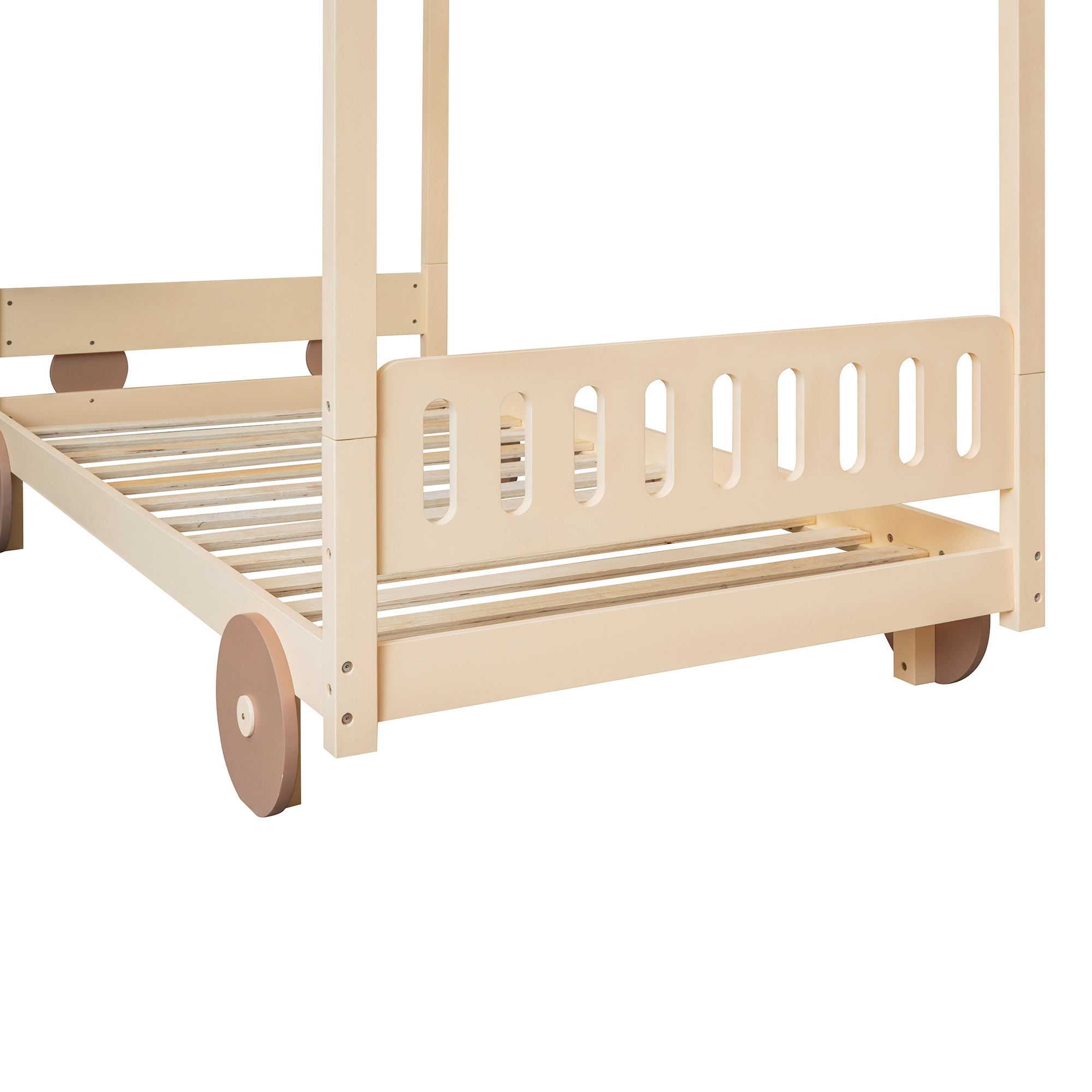 Twin Size Canopy Car-Shaped Platform (Brown)