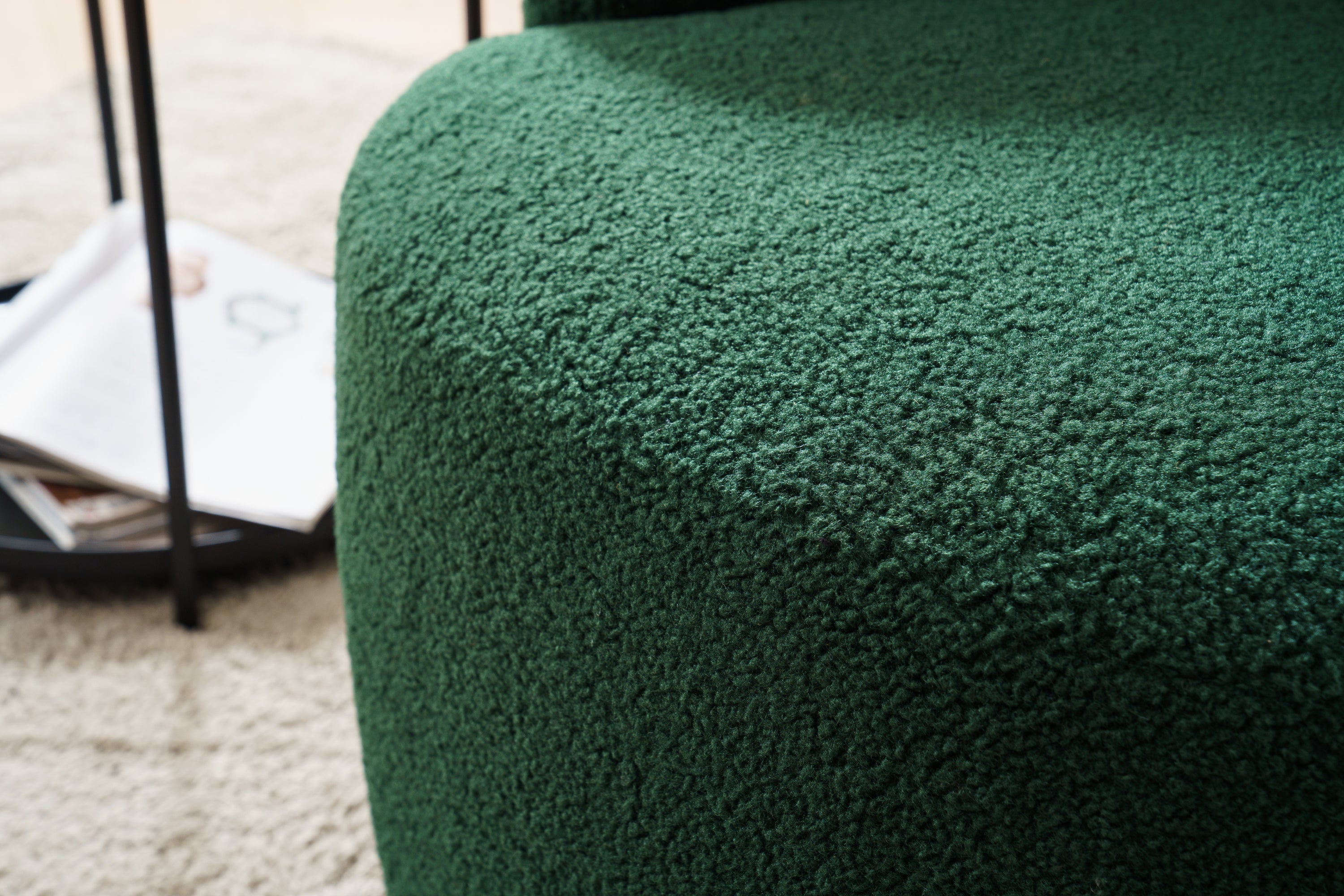 Teddy Fabric Swivel Armchair (Green)