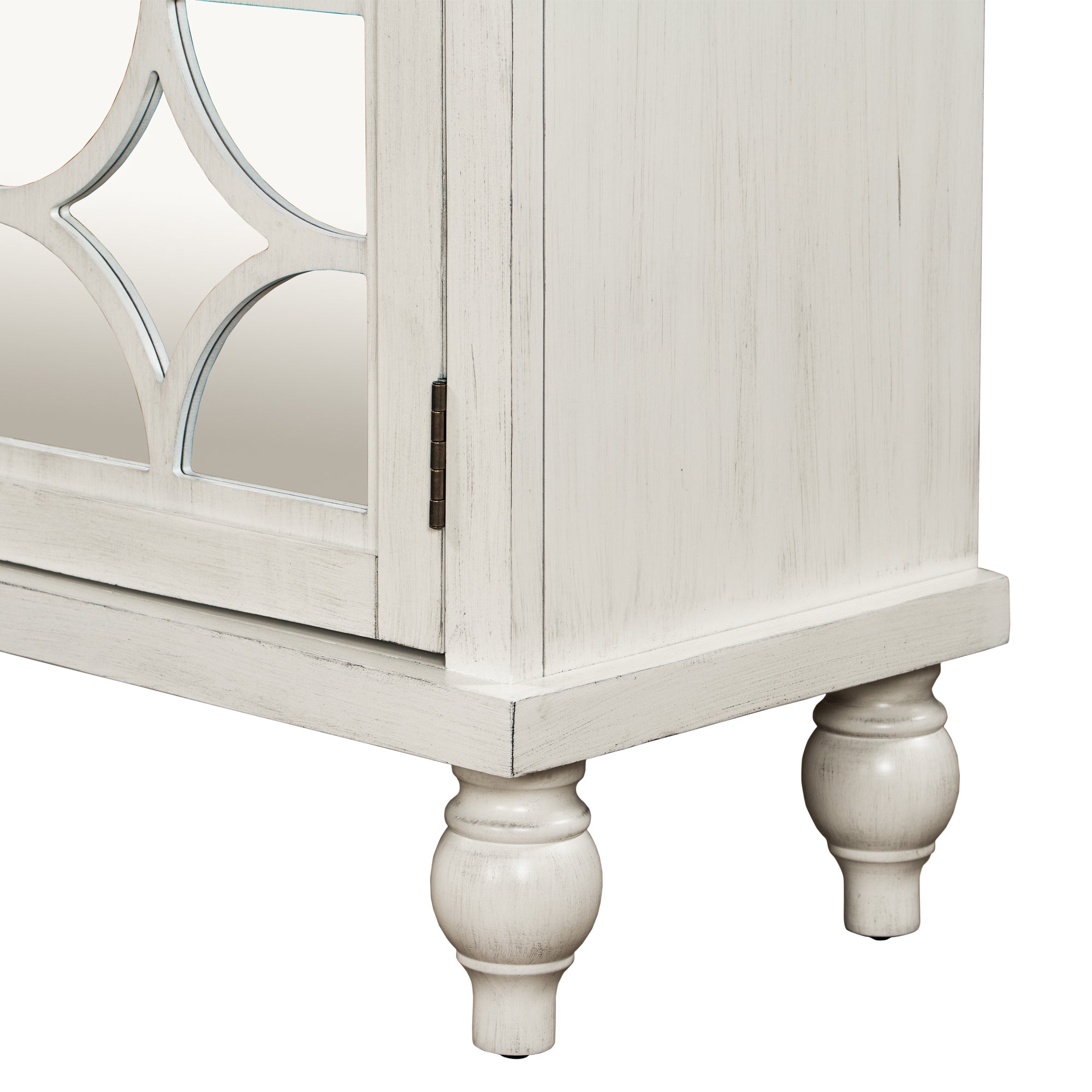 Free Standing Wood Sideboard Storage Cabinet with Doors and Adjustable Shelf ( Antique White)