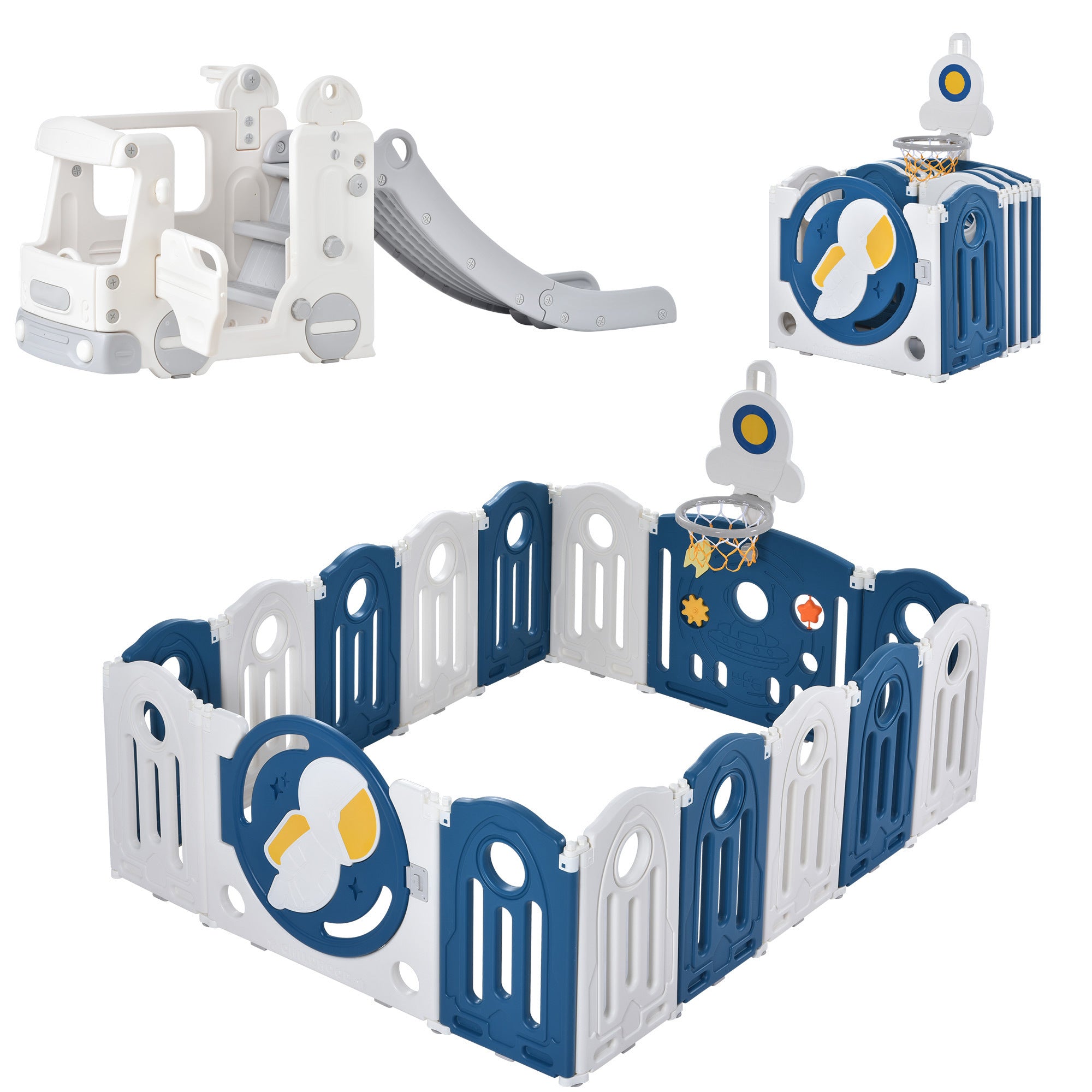 Baby Playpen for Toddler Astronaut Theme Set 1