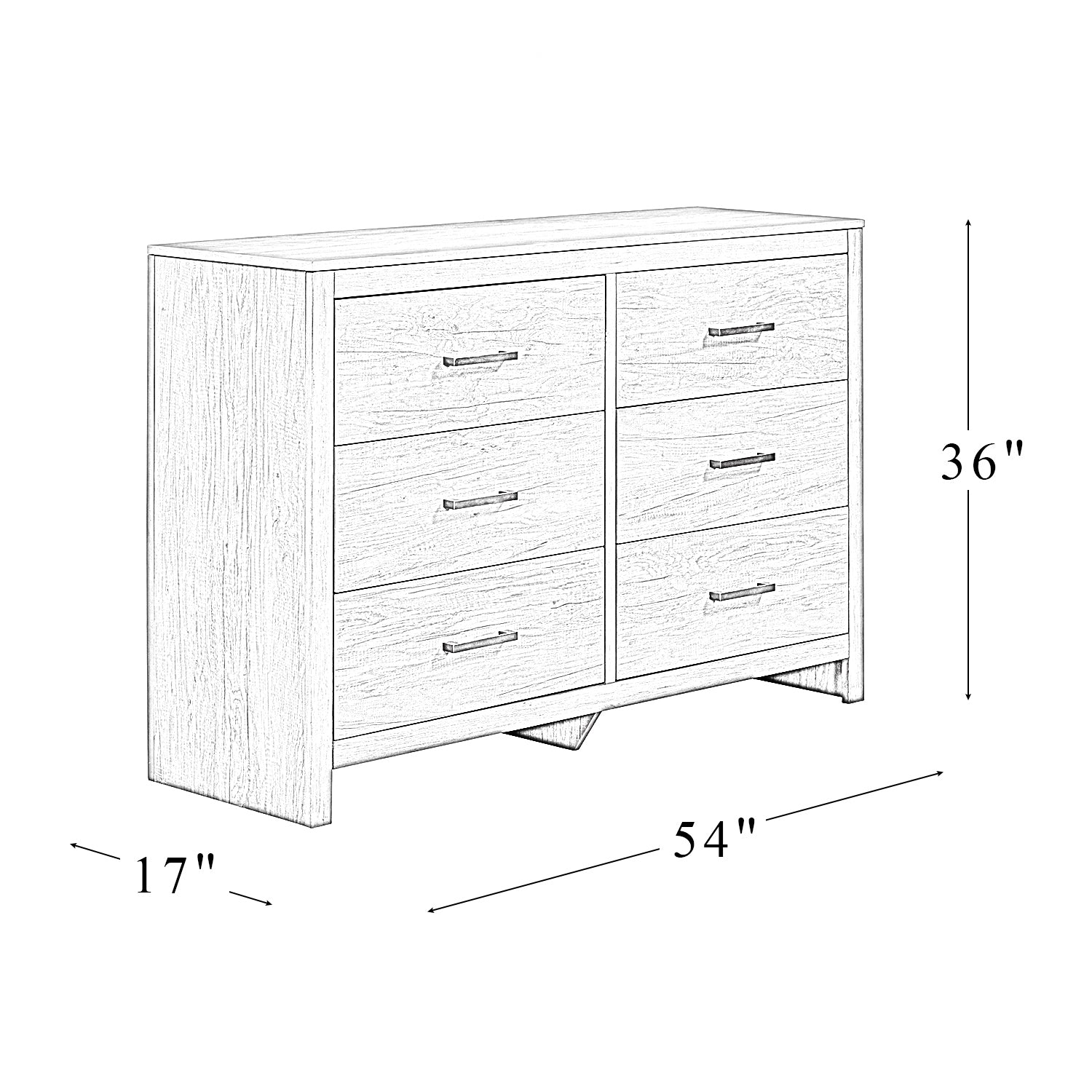 Sparta 6-Drawer  Double Dresser